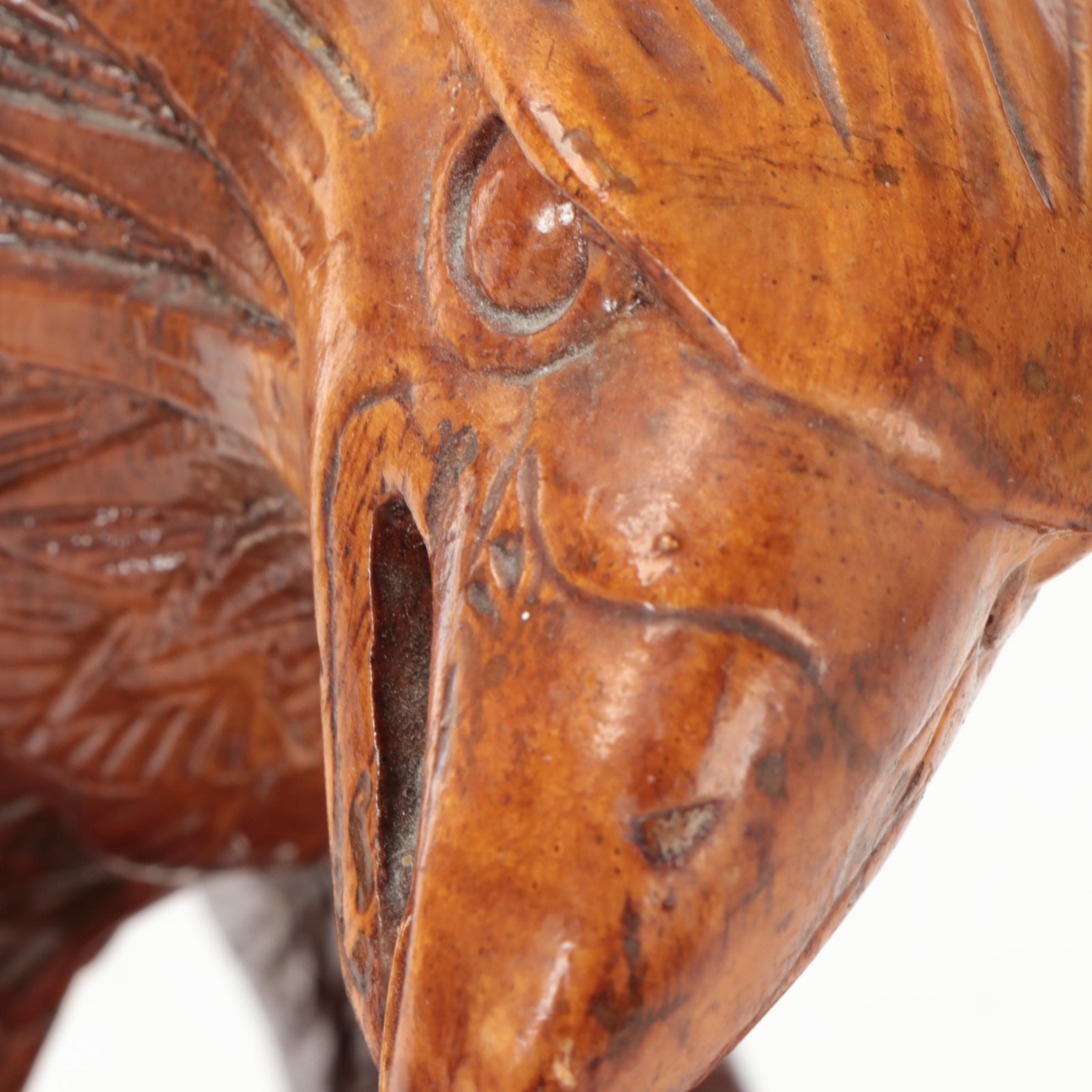 Hand-Carved Wooden Bald Eagle Figurines