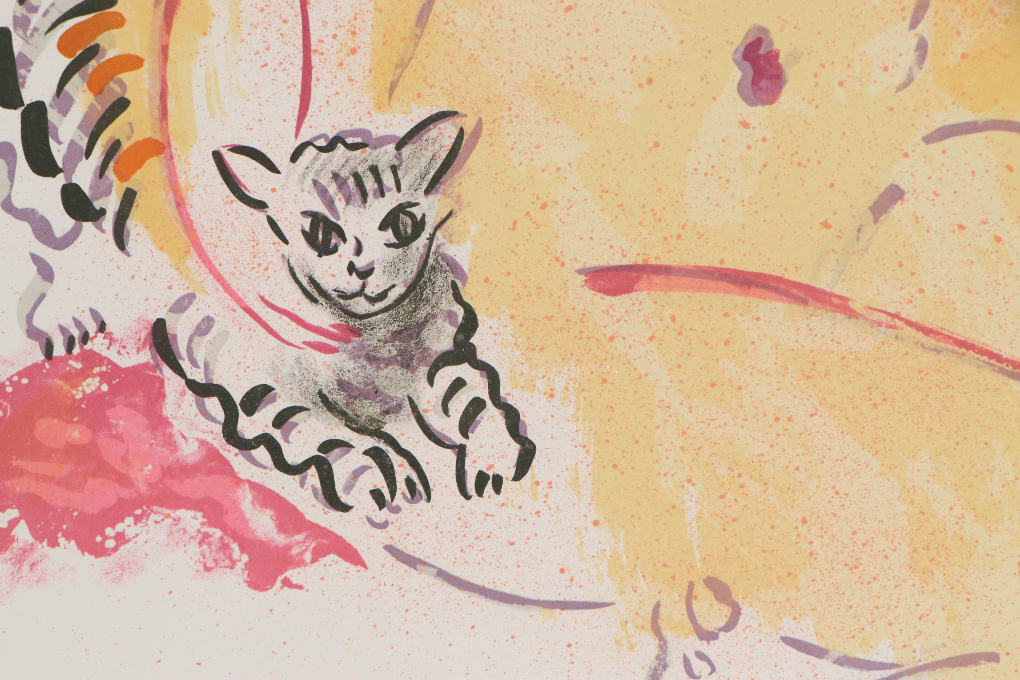 Wayne Ensrud Color Lithograph of Posing Nude, 1980