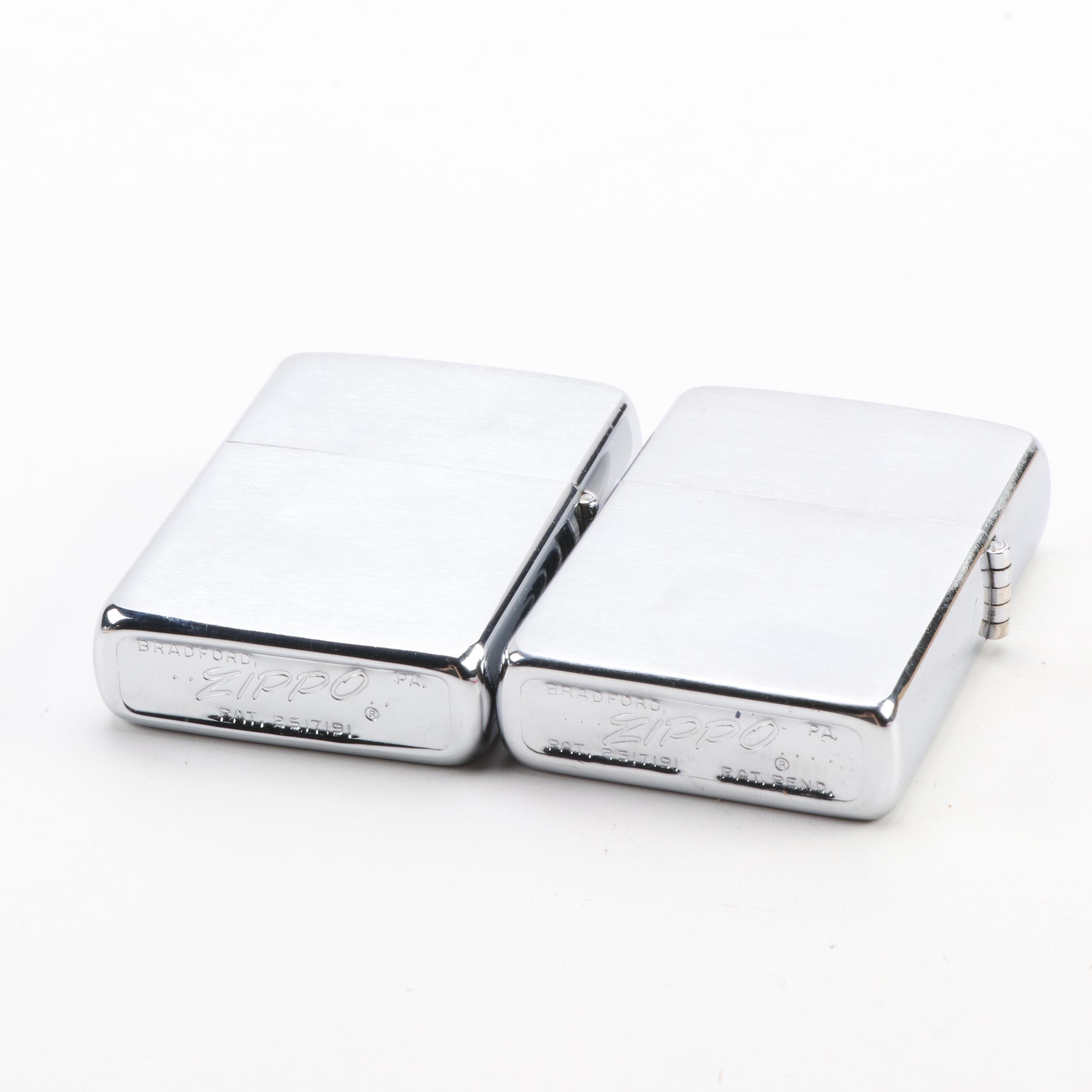 Zippo Cigarette Lighters in Original Packaging with No. 200 in Brush Finish