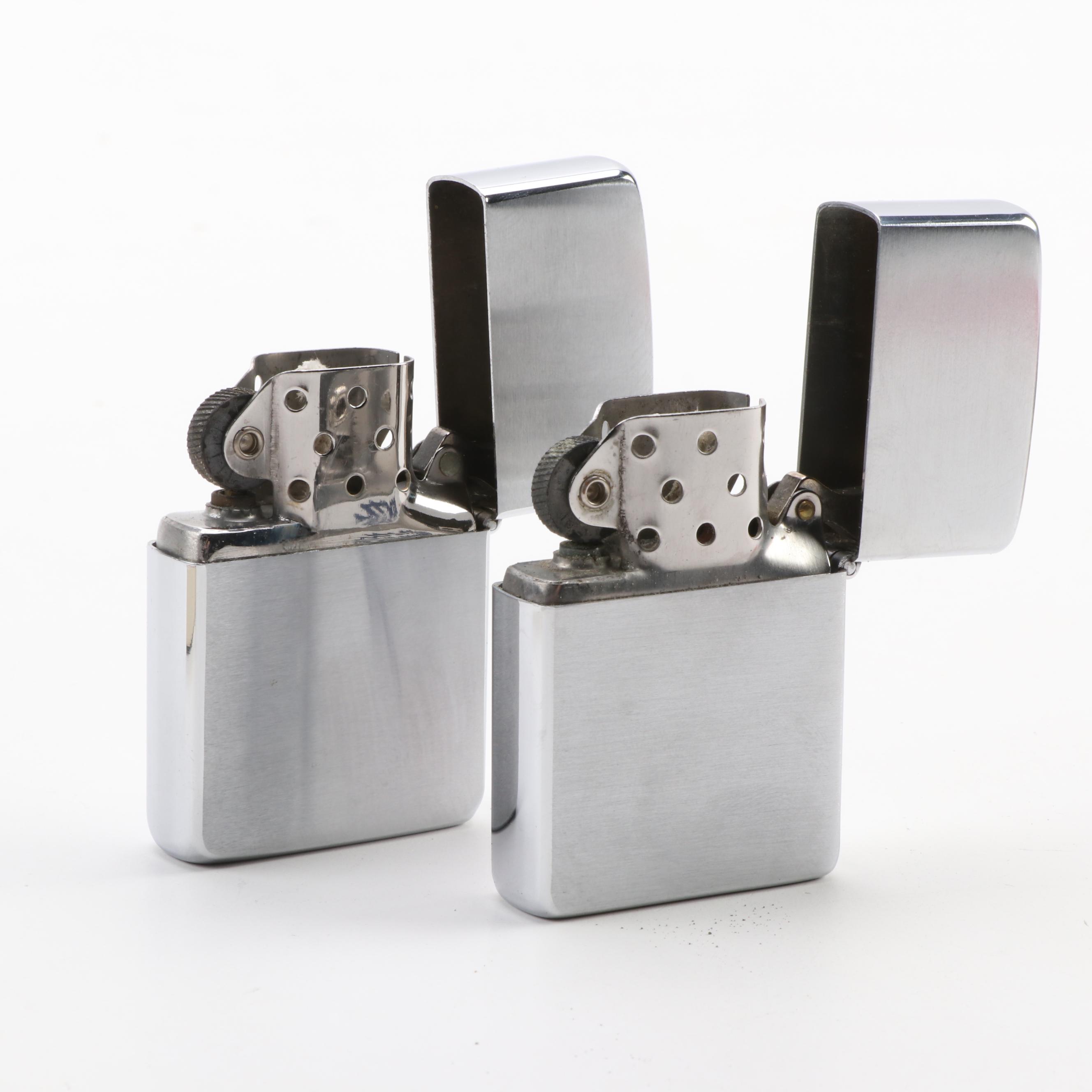 Zippo Cigarette Lighters in Original Packaging with No. 200 in Brush Finish