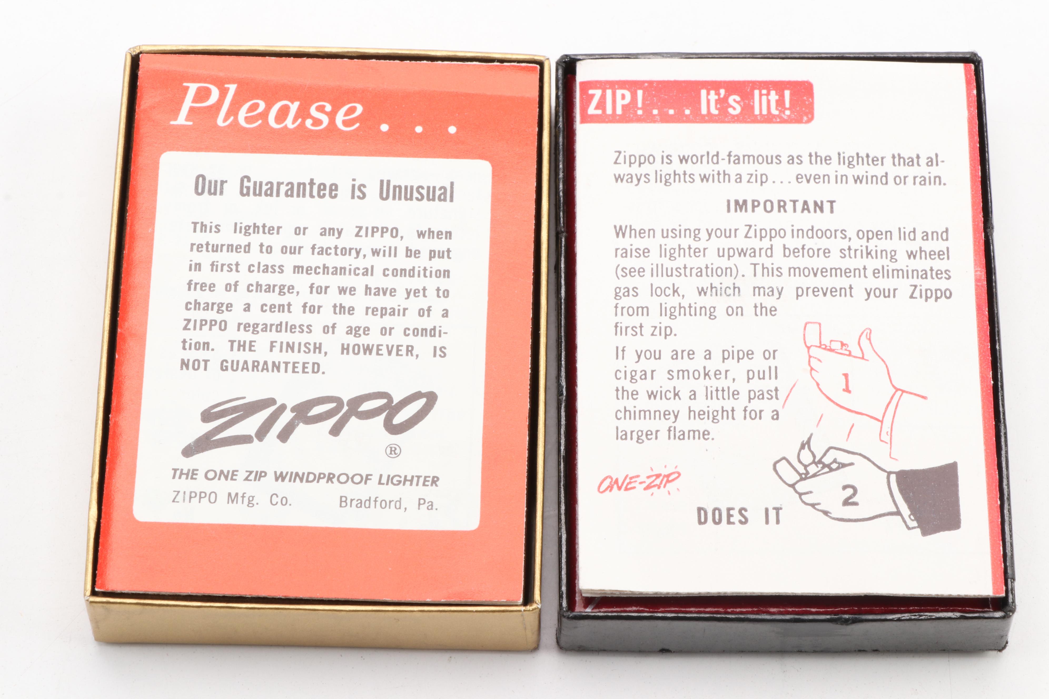 Zippo Cigarette Lighters in Original Packaging with No. 200 in Brush Finish