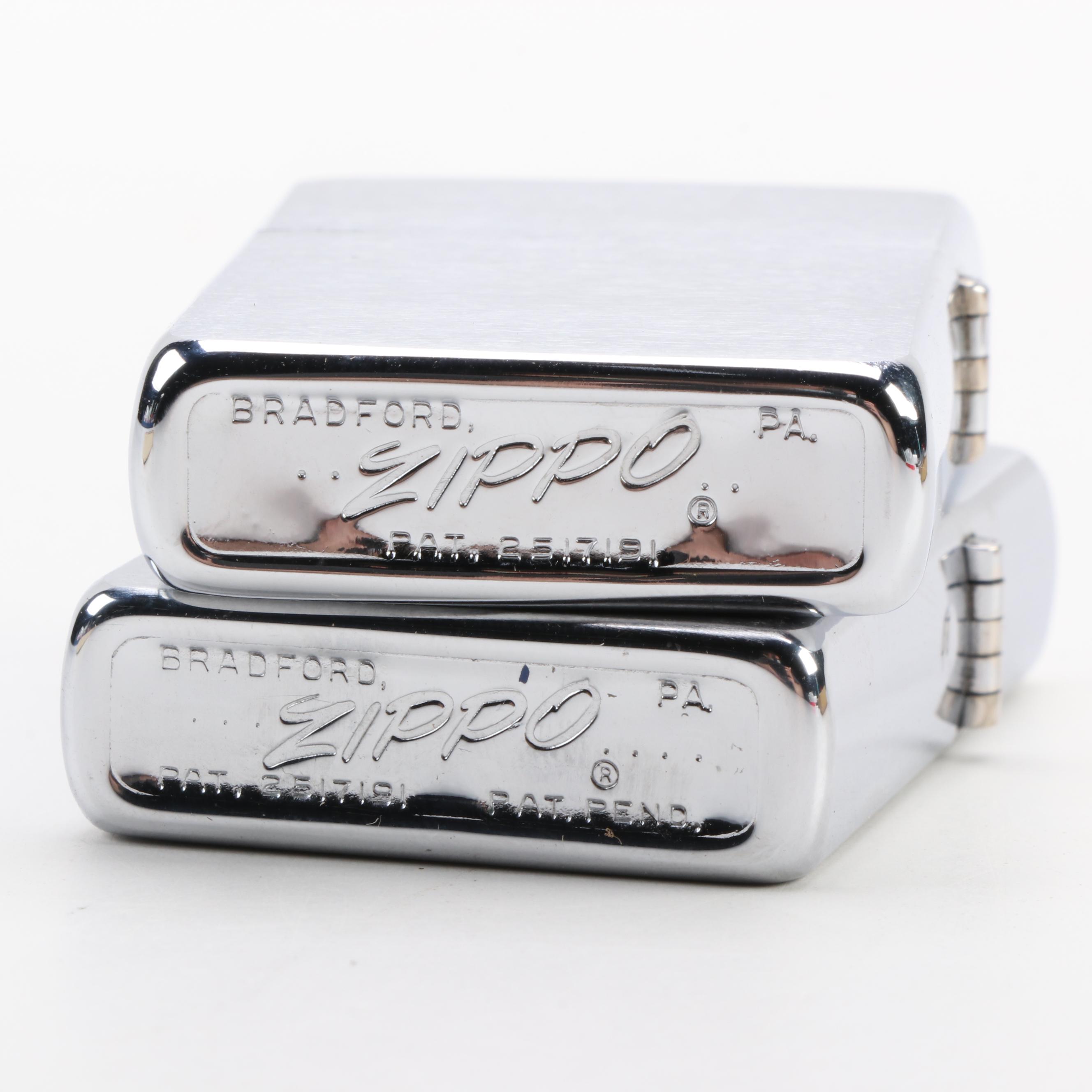 Zippo Cigarette Lighters in Original Packaging with No. 200 in Brush Finish