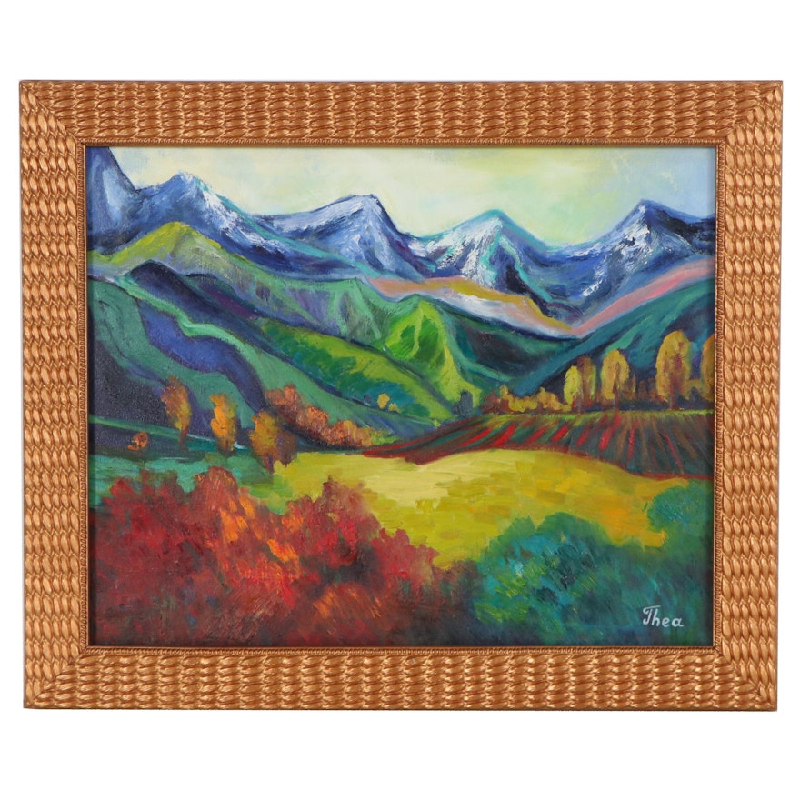 Thea Mamukelashvili Oil Painting "Mountainscape," 2021