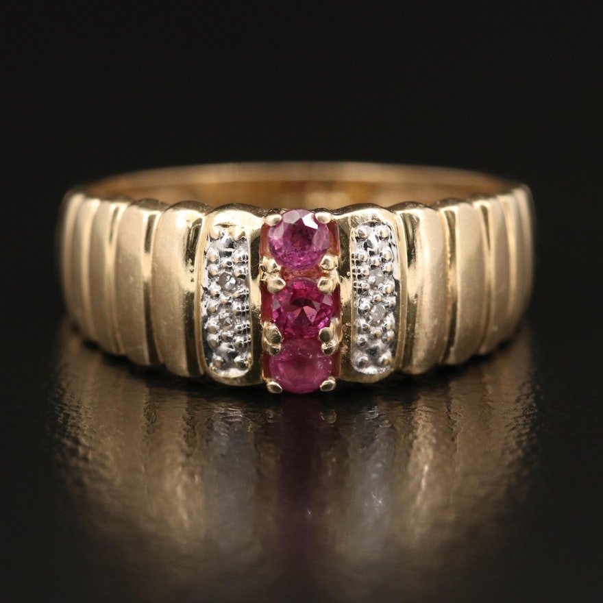 14K Ruby and Diamond Ring