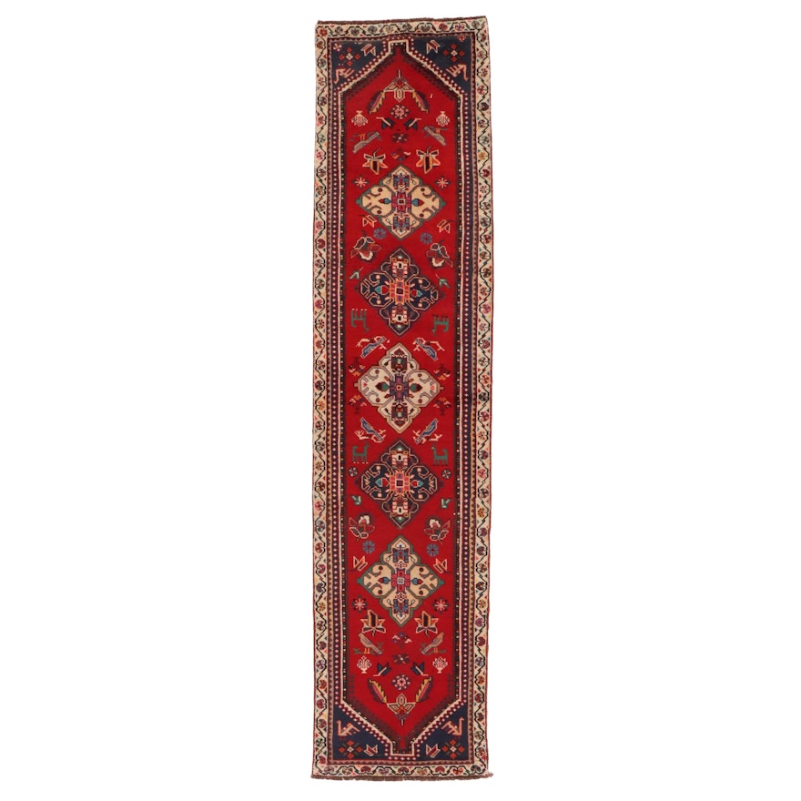 2'6 x 10'7 Hand-Knotted Northwest Persian Pictorial Carpet Runner