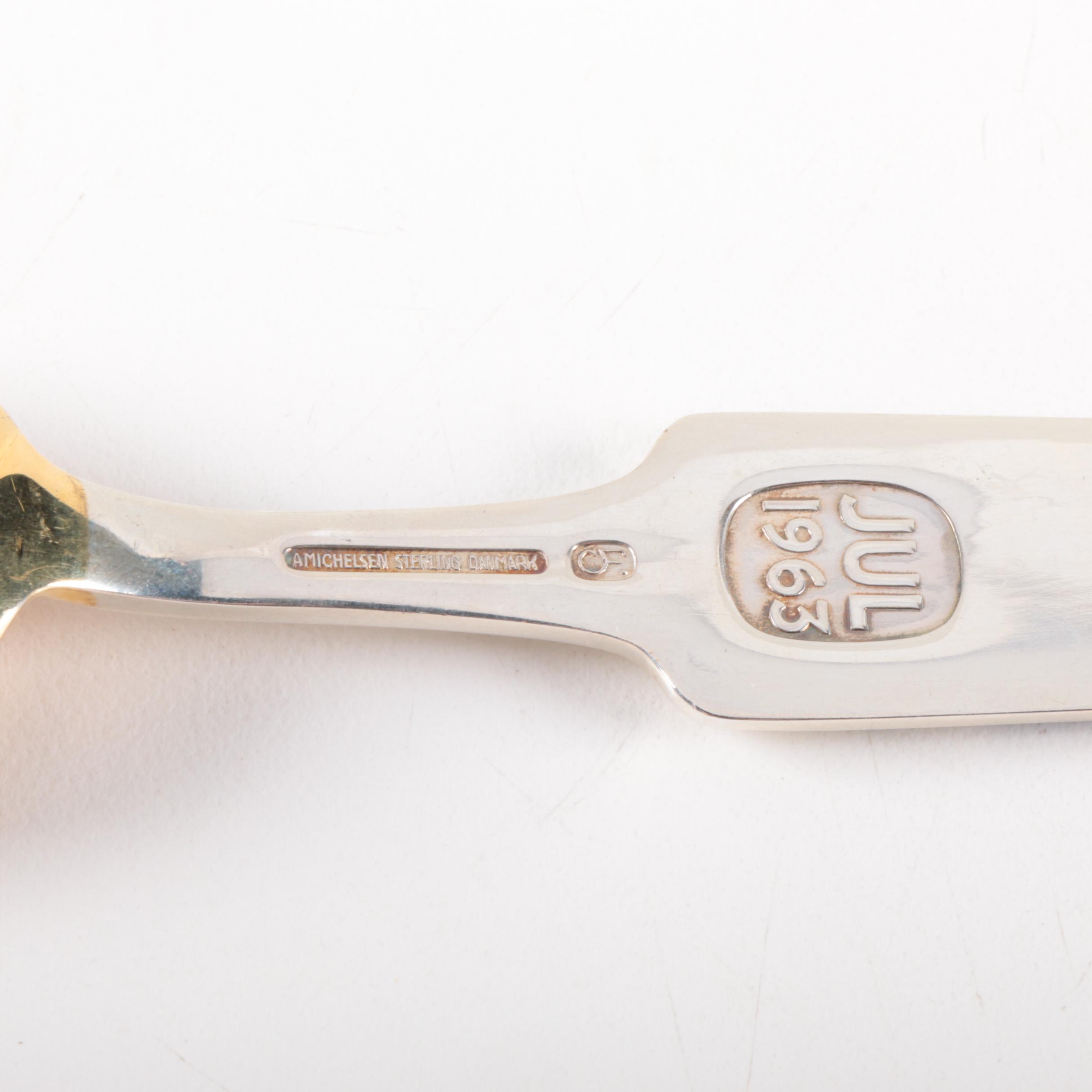 Anton Michelsen Enameled Gold Wash Sterling Annual Christmas Spoons