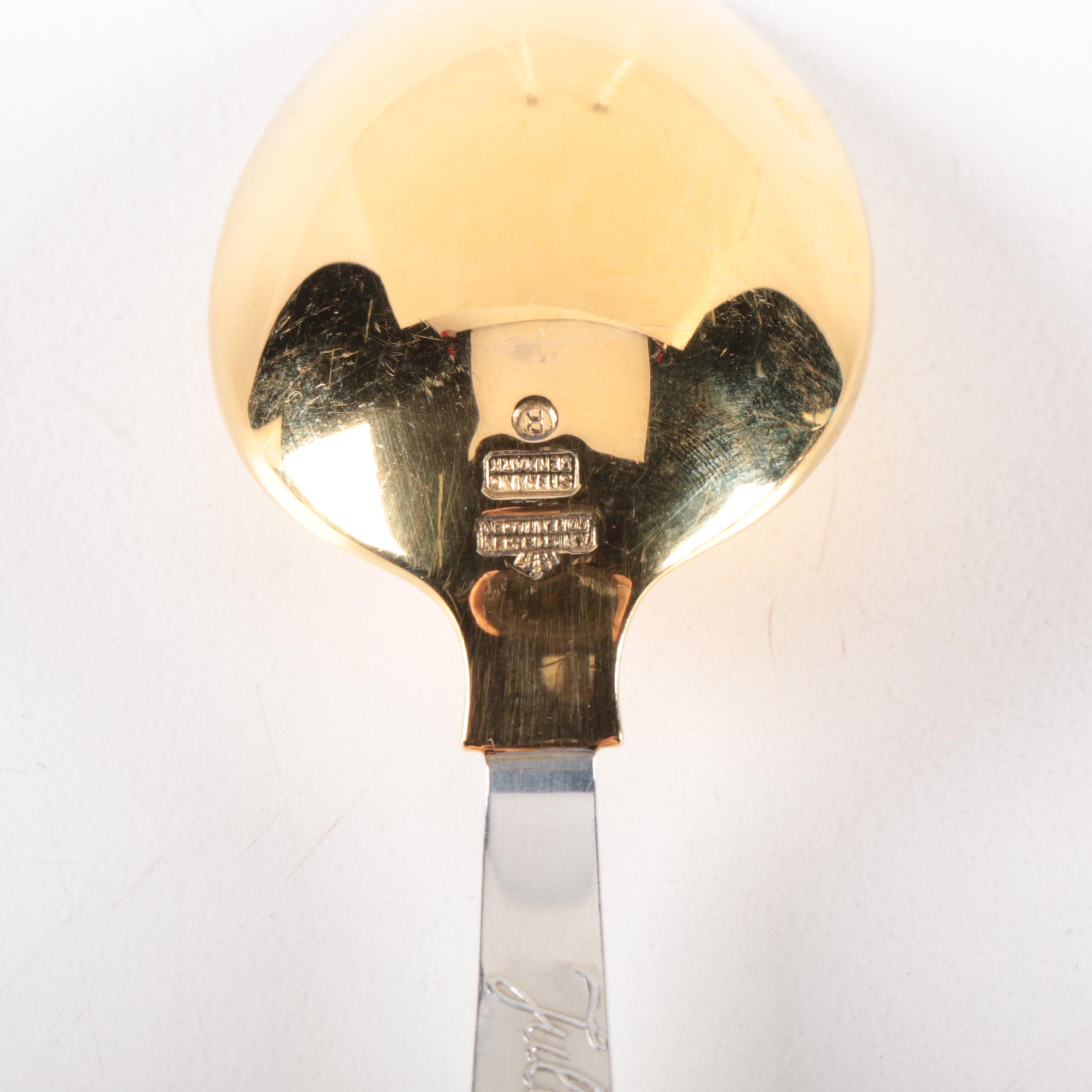 Anton Michelsen Enameled Gold Wash Sterling Annual Christmas Spoons