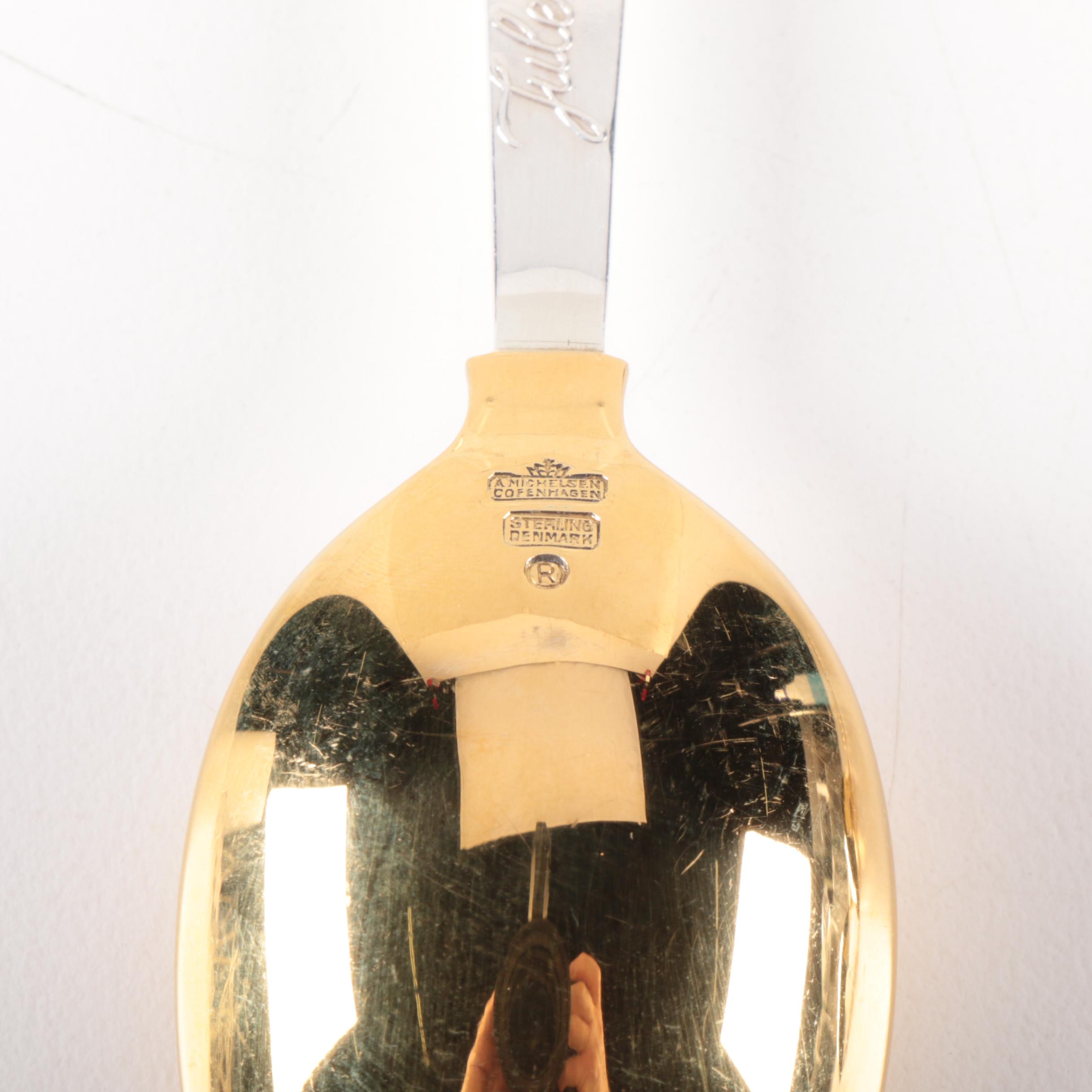 Anton Michelsen Enameled Gold Wash Sterling Annual Christmas Spoons