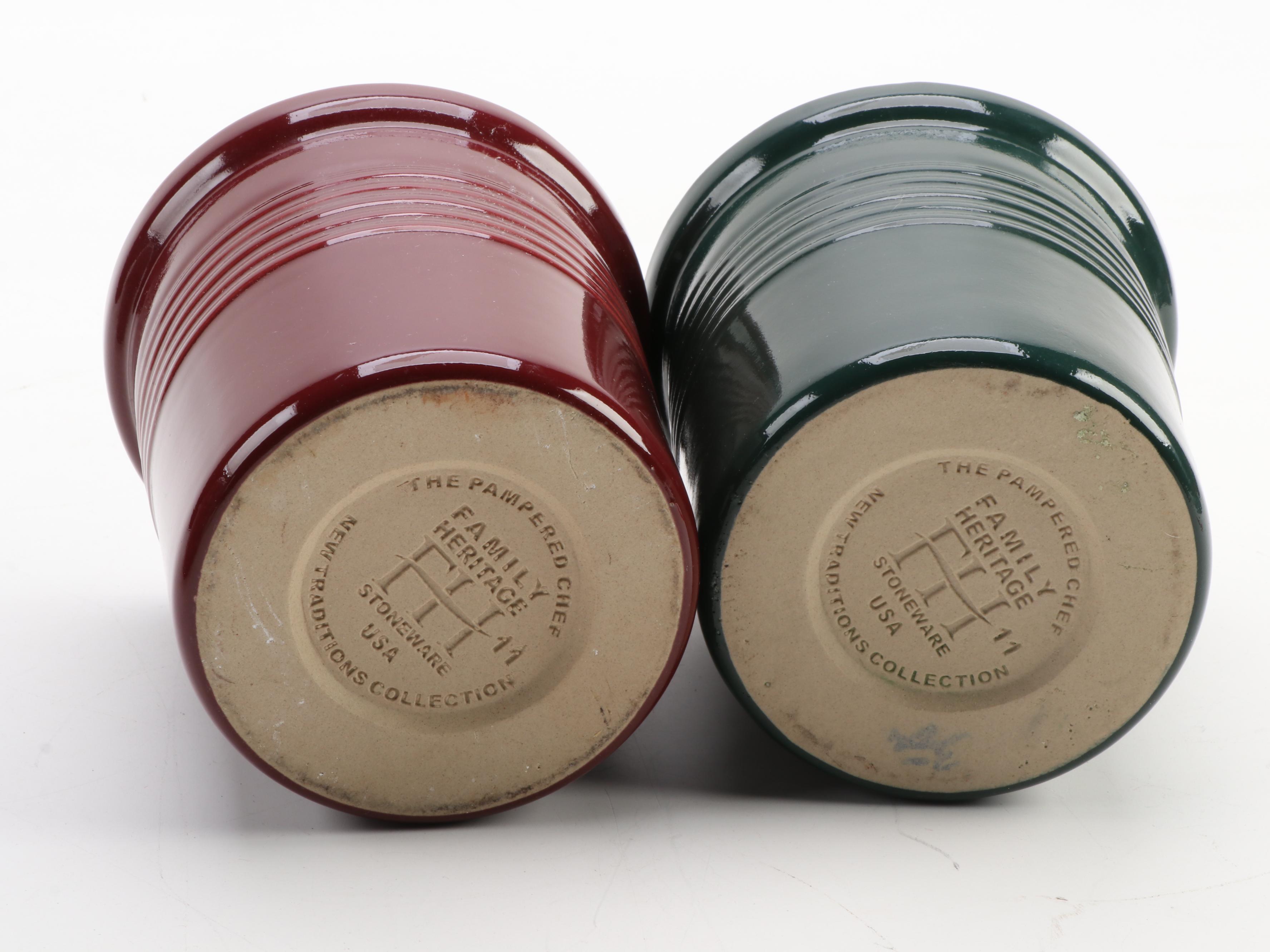 The Pampered Chef Stoneware Bakeware, Platter and Utensil Holders