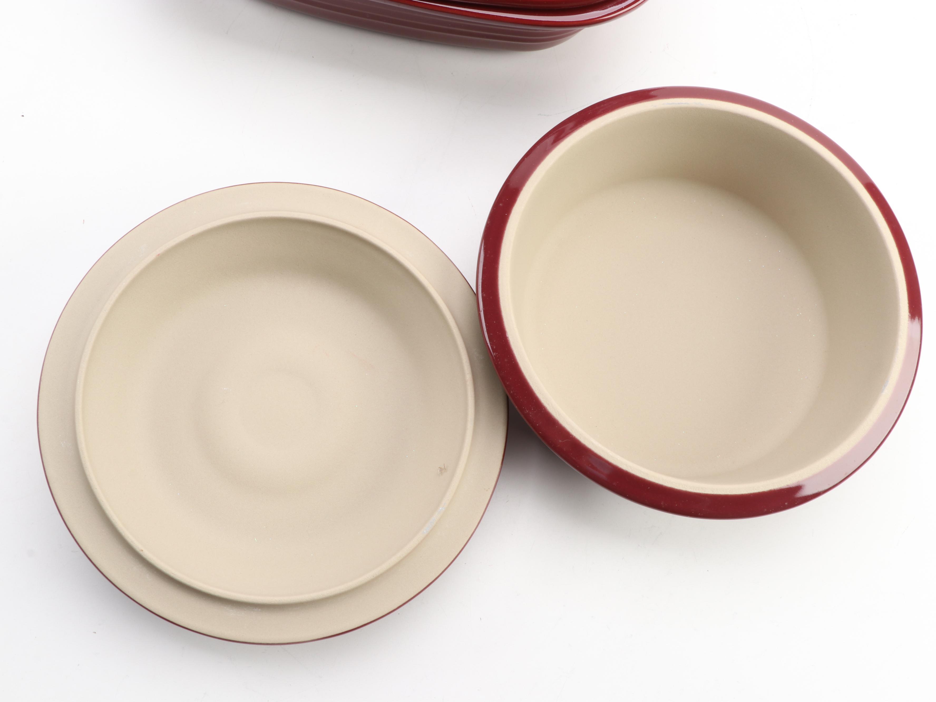 The Pampered Chef Stoneware Bakeware, Platter and Utensil Holders