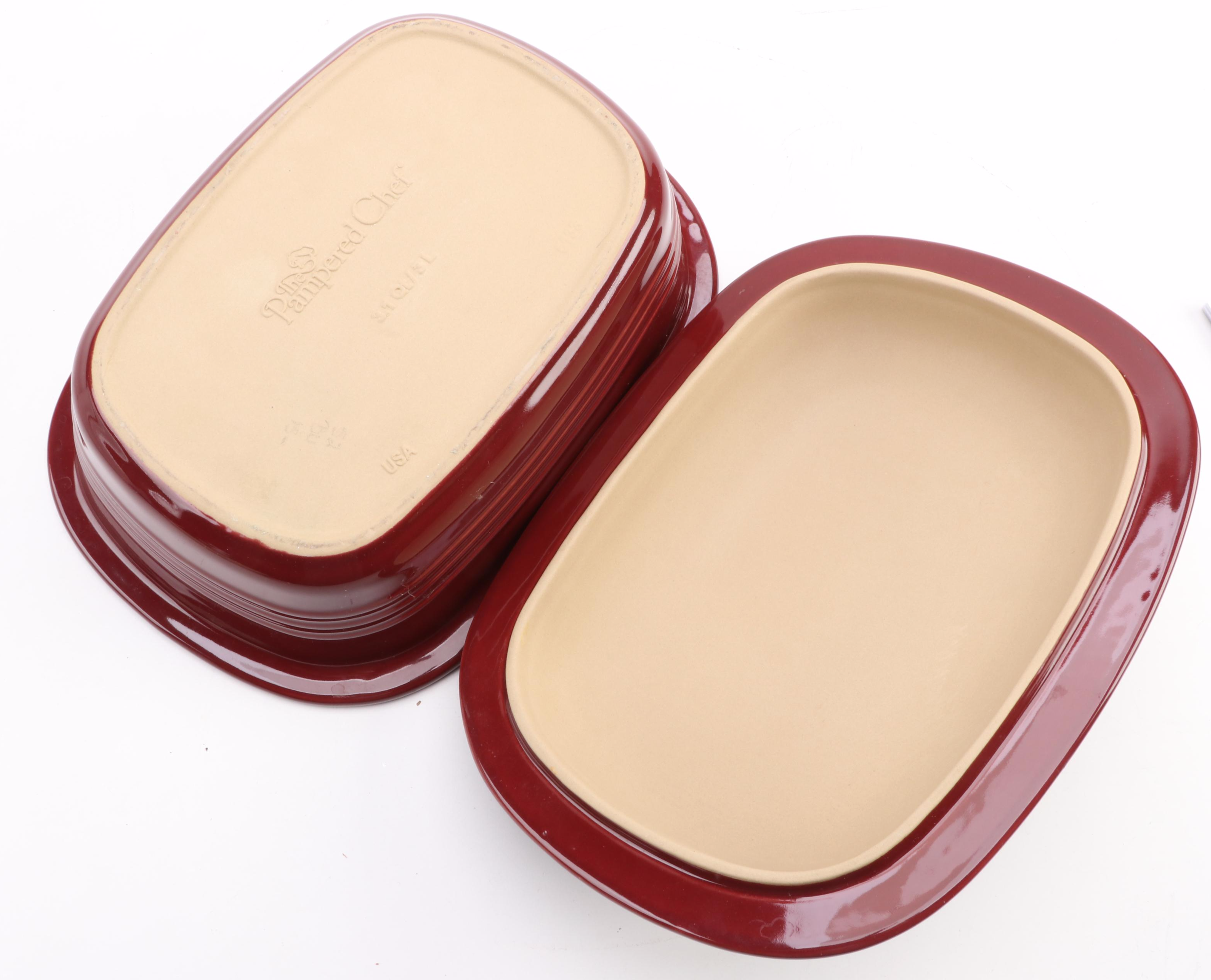 The Pampered Chef Stoneware Bakeware, Platter and Utensil Holders