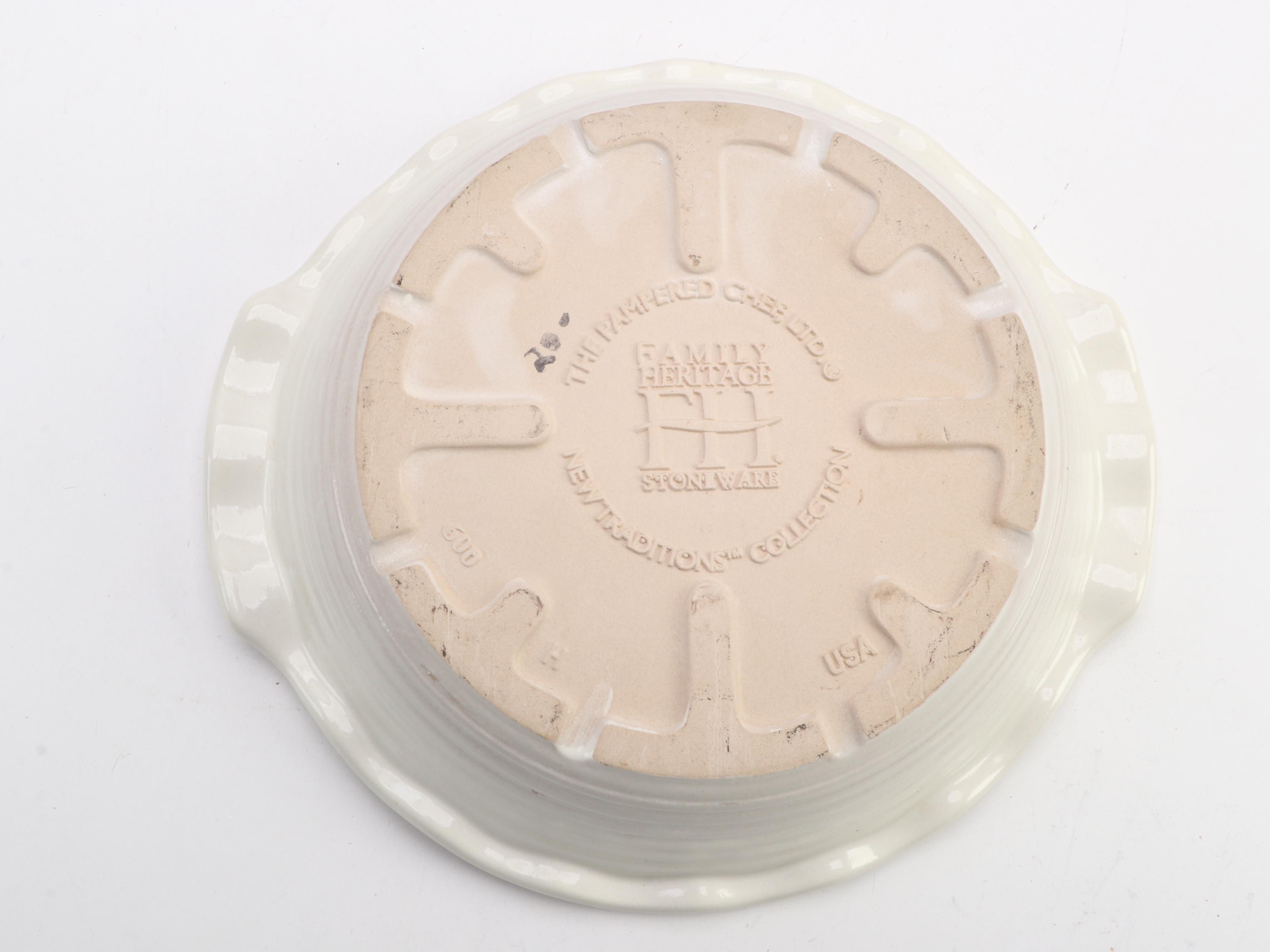 The Pampered Chef Stoneware Bakeware, Platter and Utensil Holders