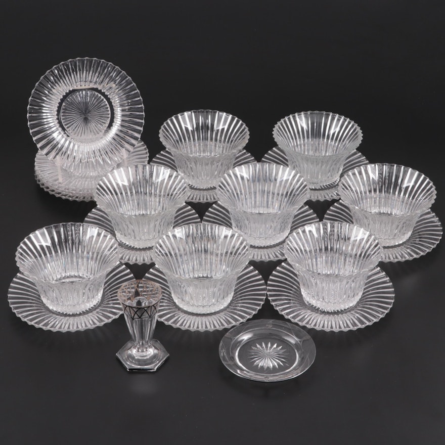 Heisey "Ridgeleigh" Pressed Glass Mayonnaise Bowls, Underplates, and More