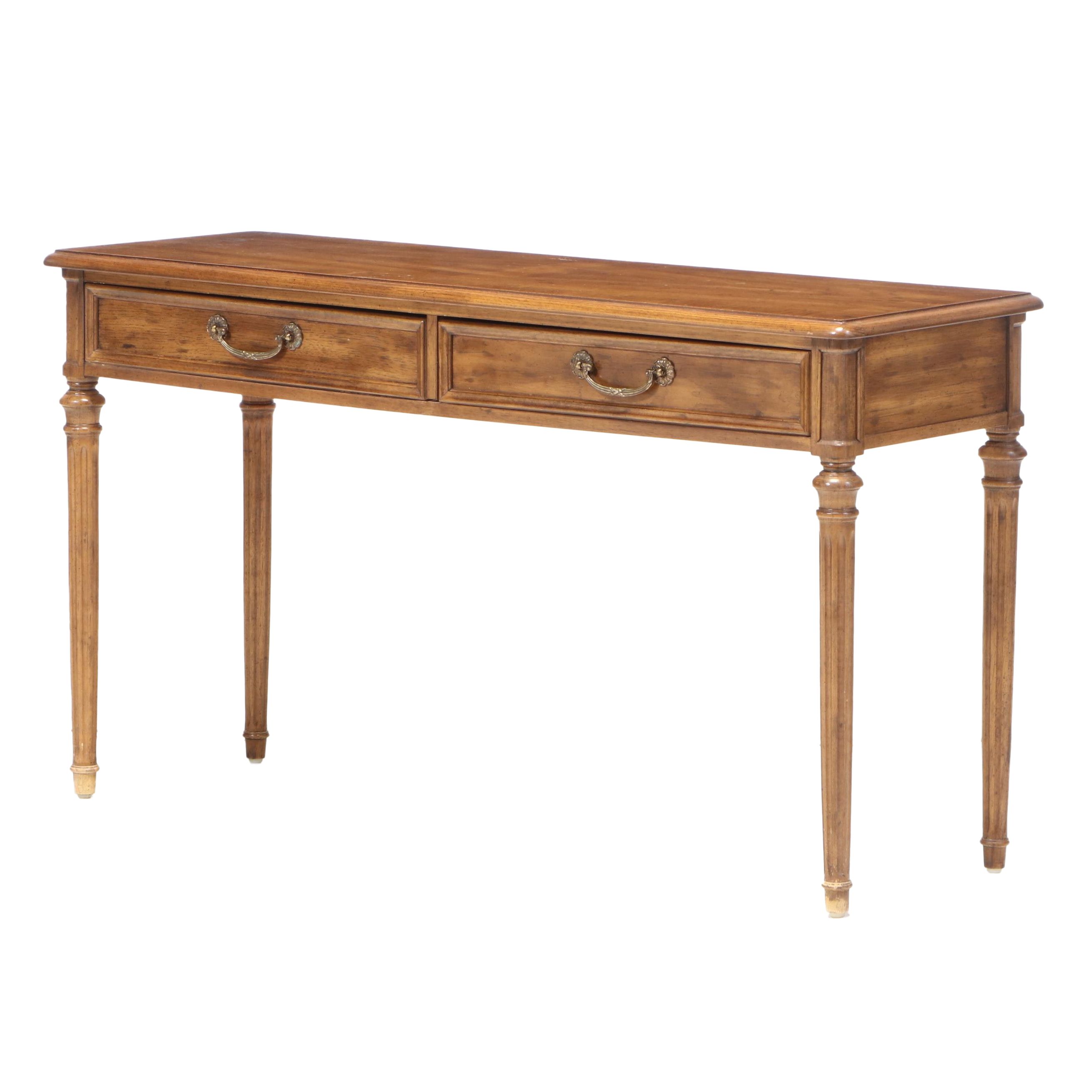 Henredon Louis XVI Style Pecan Console Table, Late 20th Century