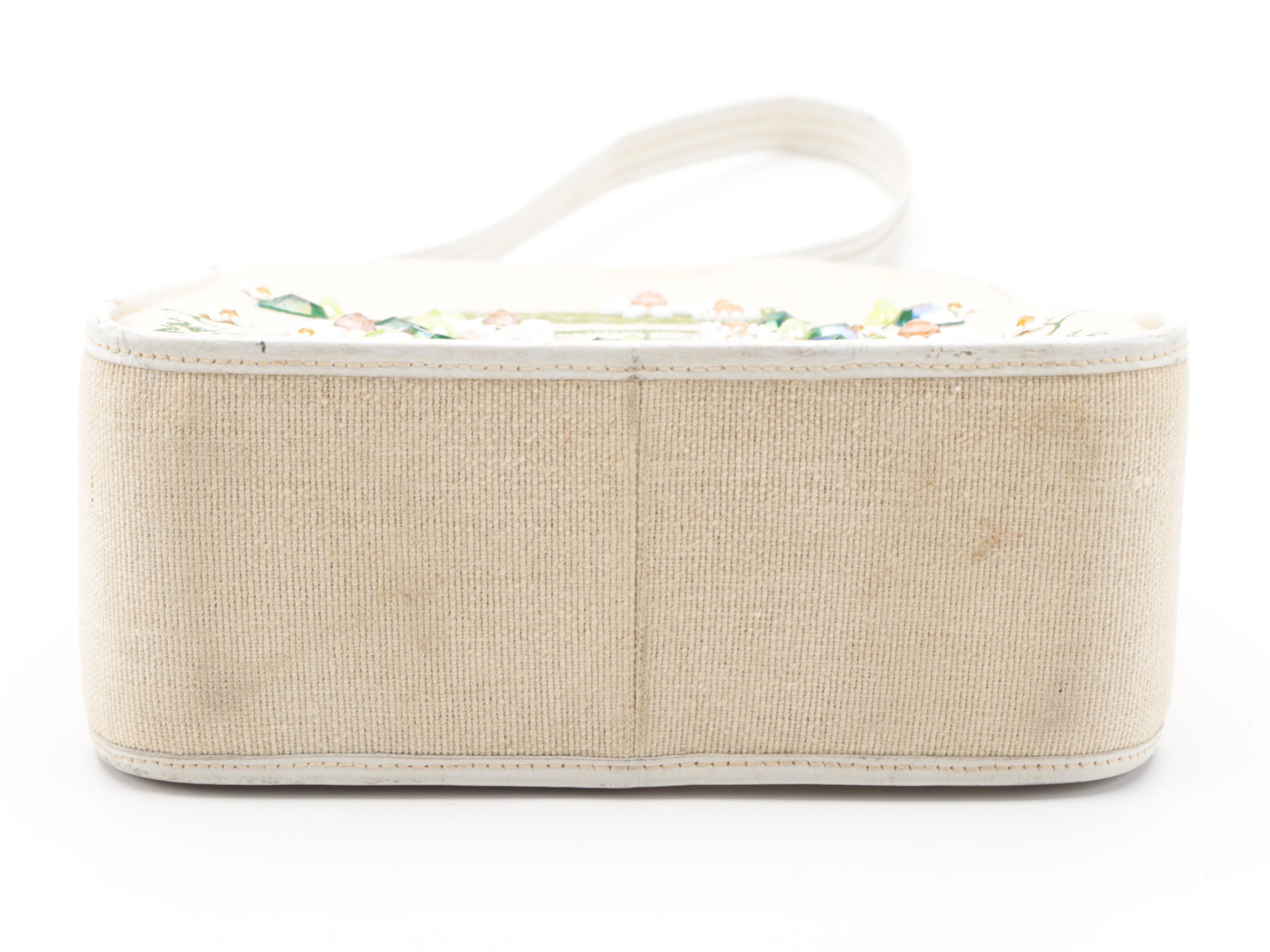 Enid Collins "Wishing Well" Embellished Canvas Shoulder Bag