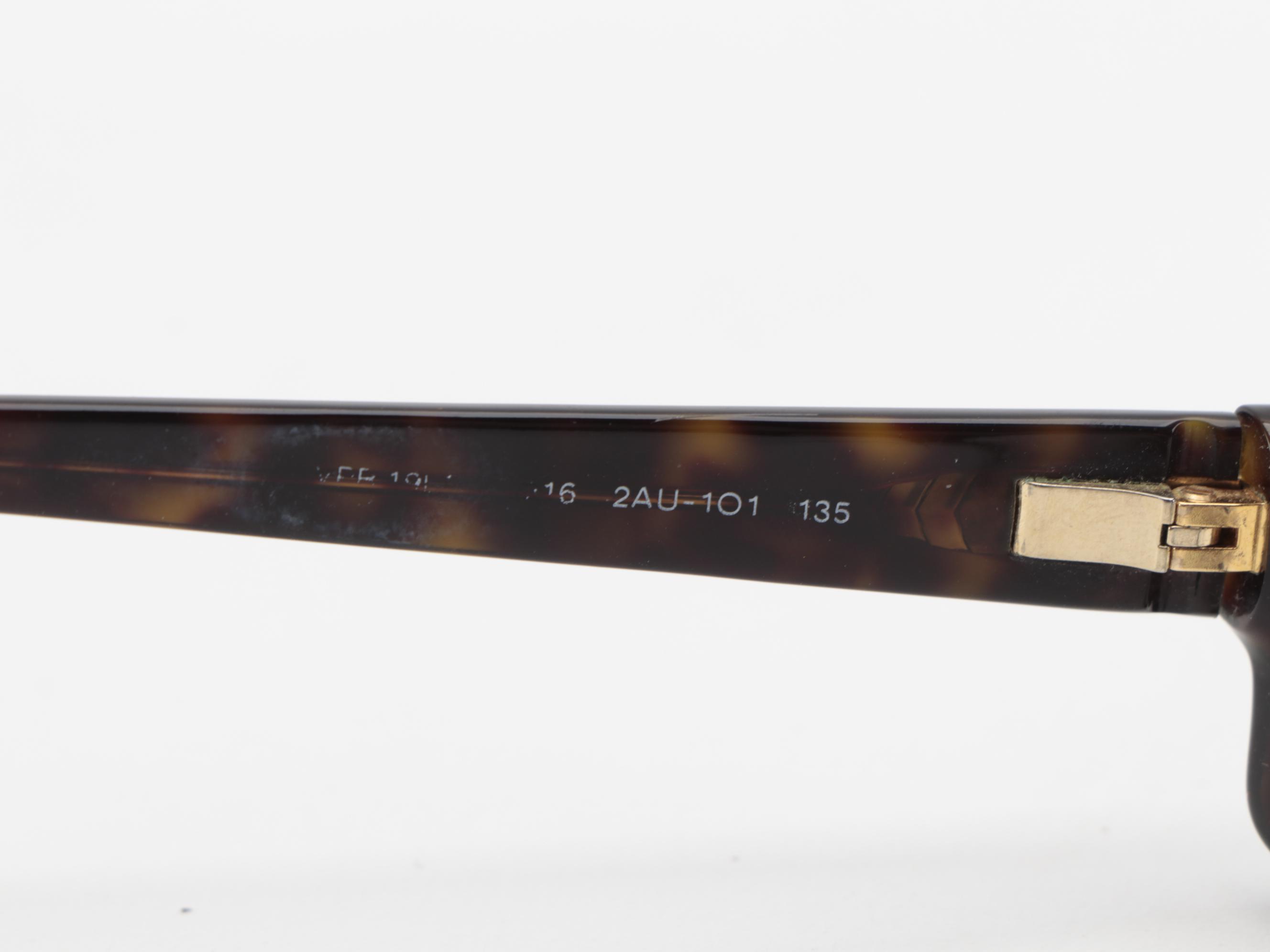 Prada Dark Brown Tortoise Rectangular Frame Eyeglasses