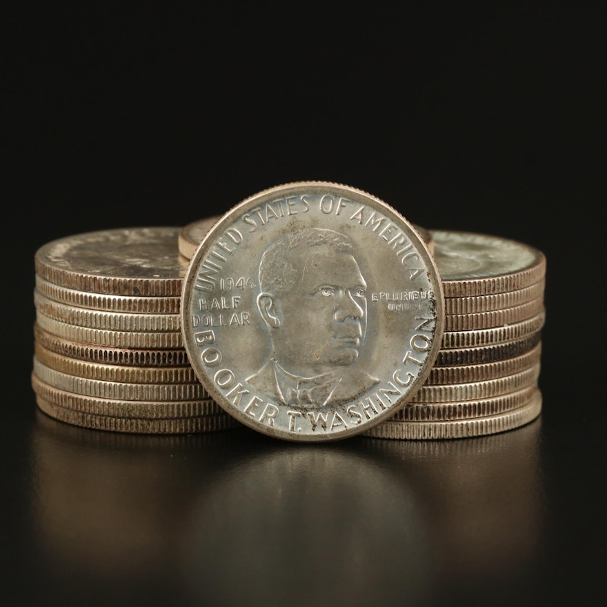 Roll of Twenty Booker T. Washington Commemorative Silver Half Dollars