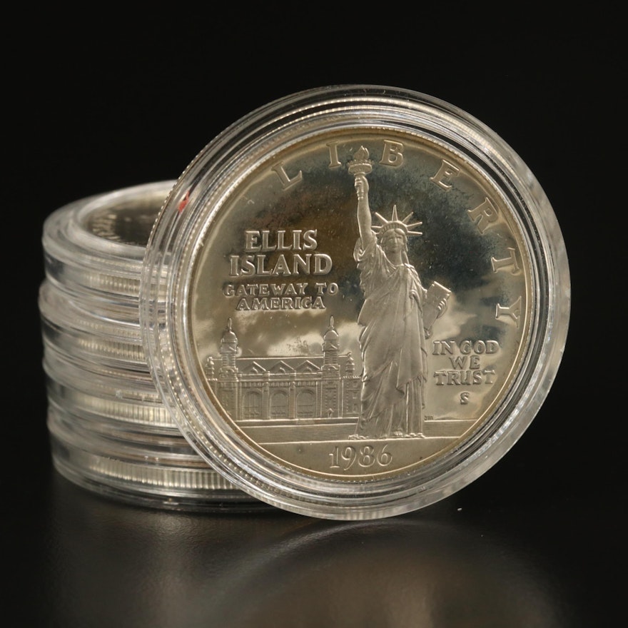 Five U.S. Mint Commemorative Silver Dollars