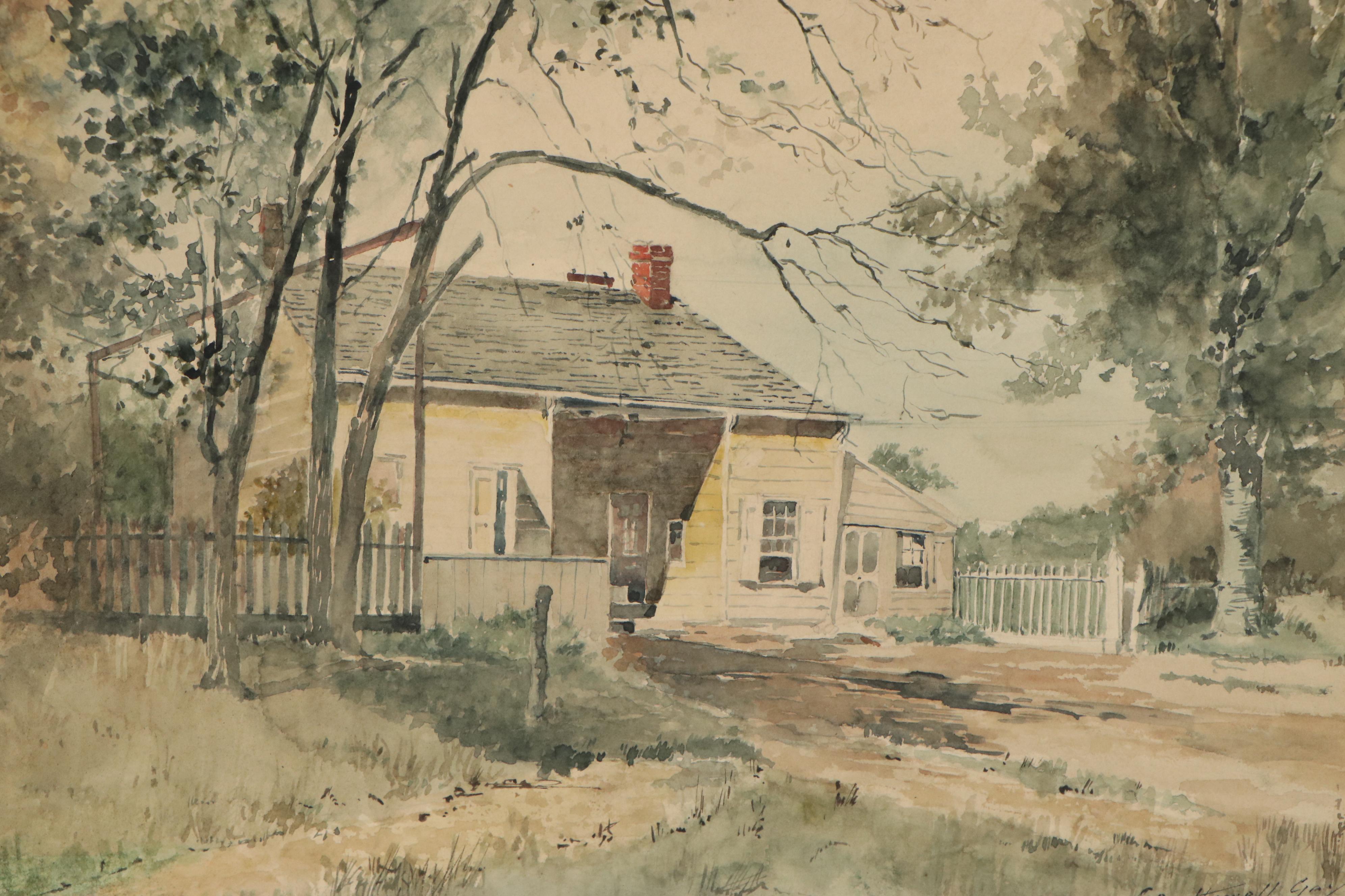 George Howell Gay Watercolor Painting of a House, 1897