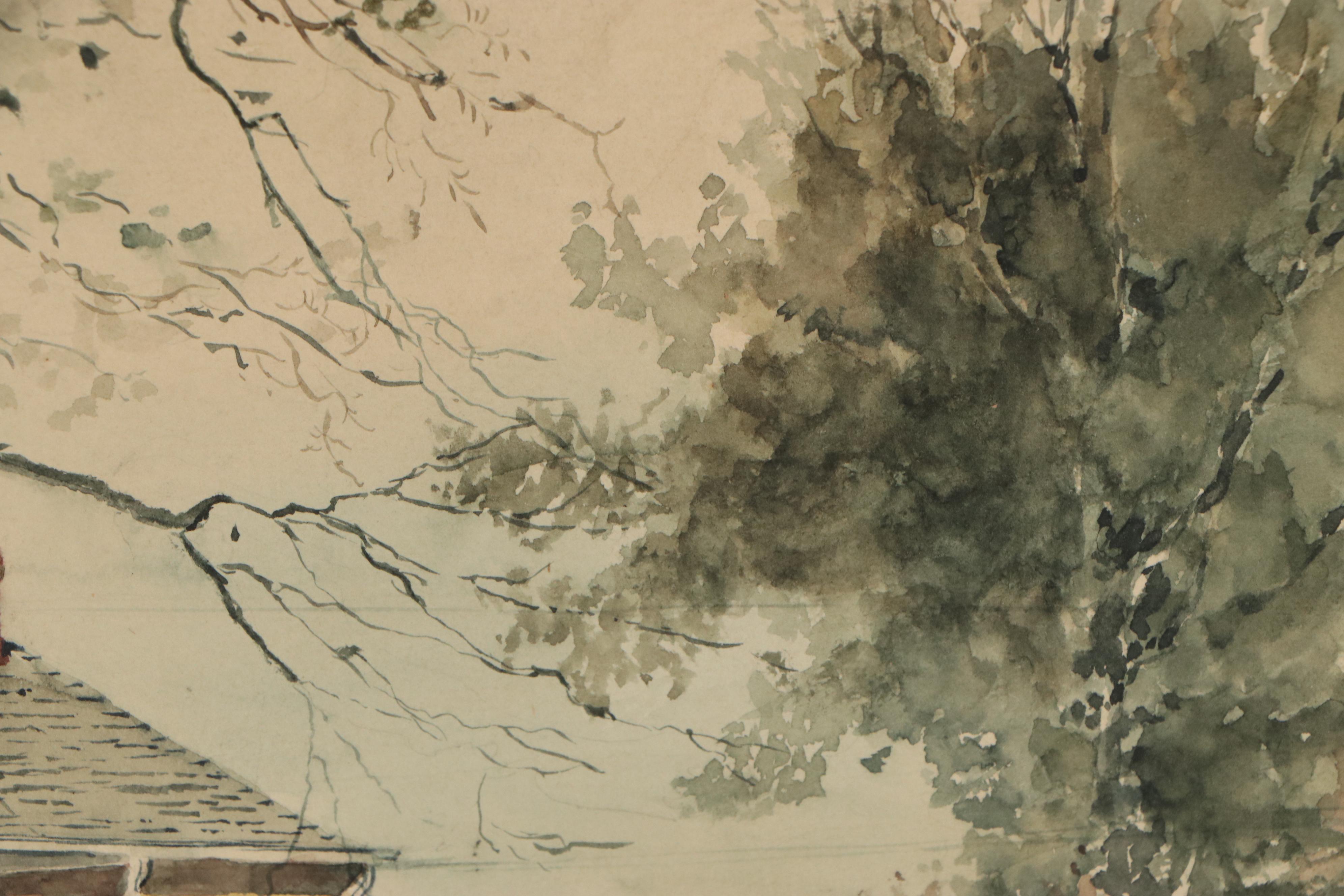 George Howell Gay Watercolor Painting of a House, 1897
