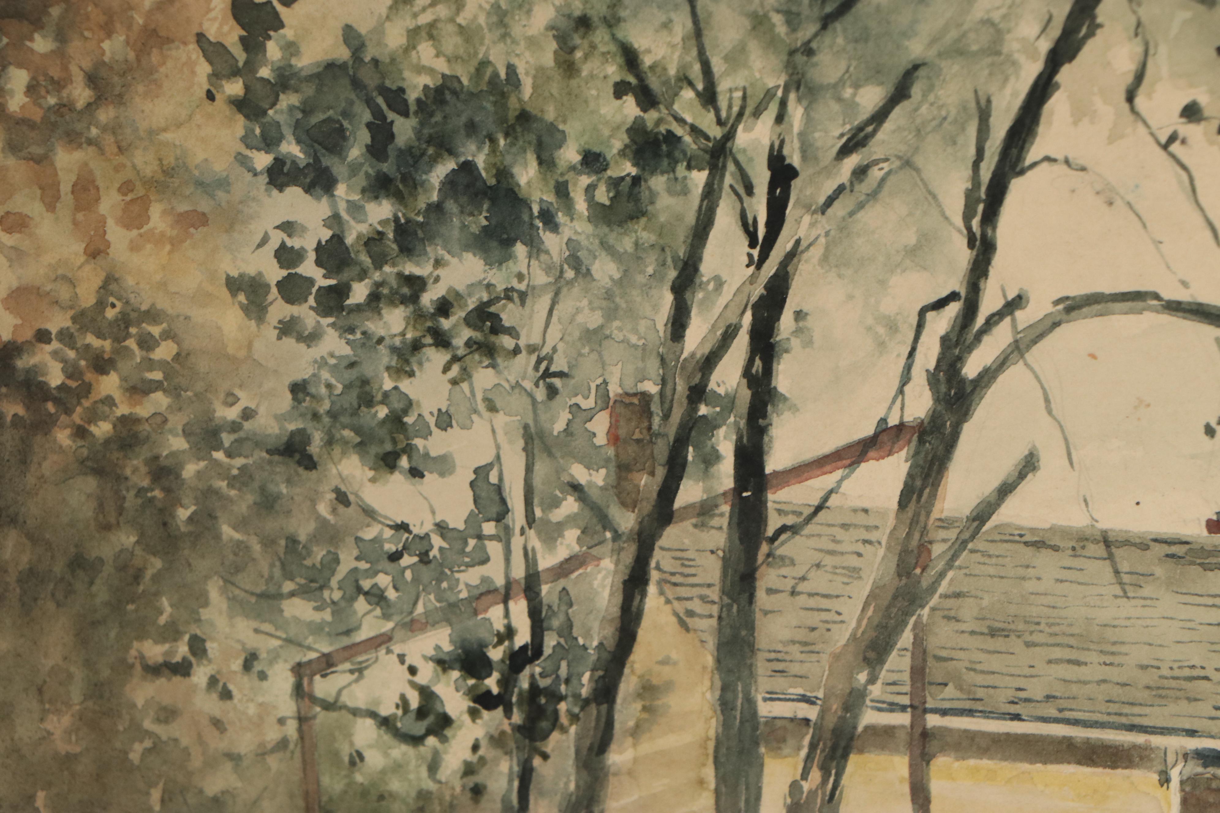 George Howell Gay Watercolor Painting of a House, 1897