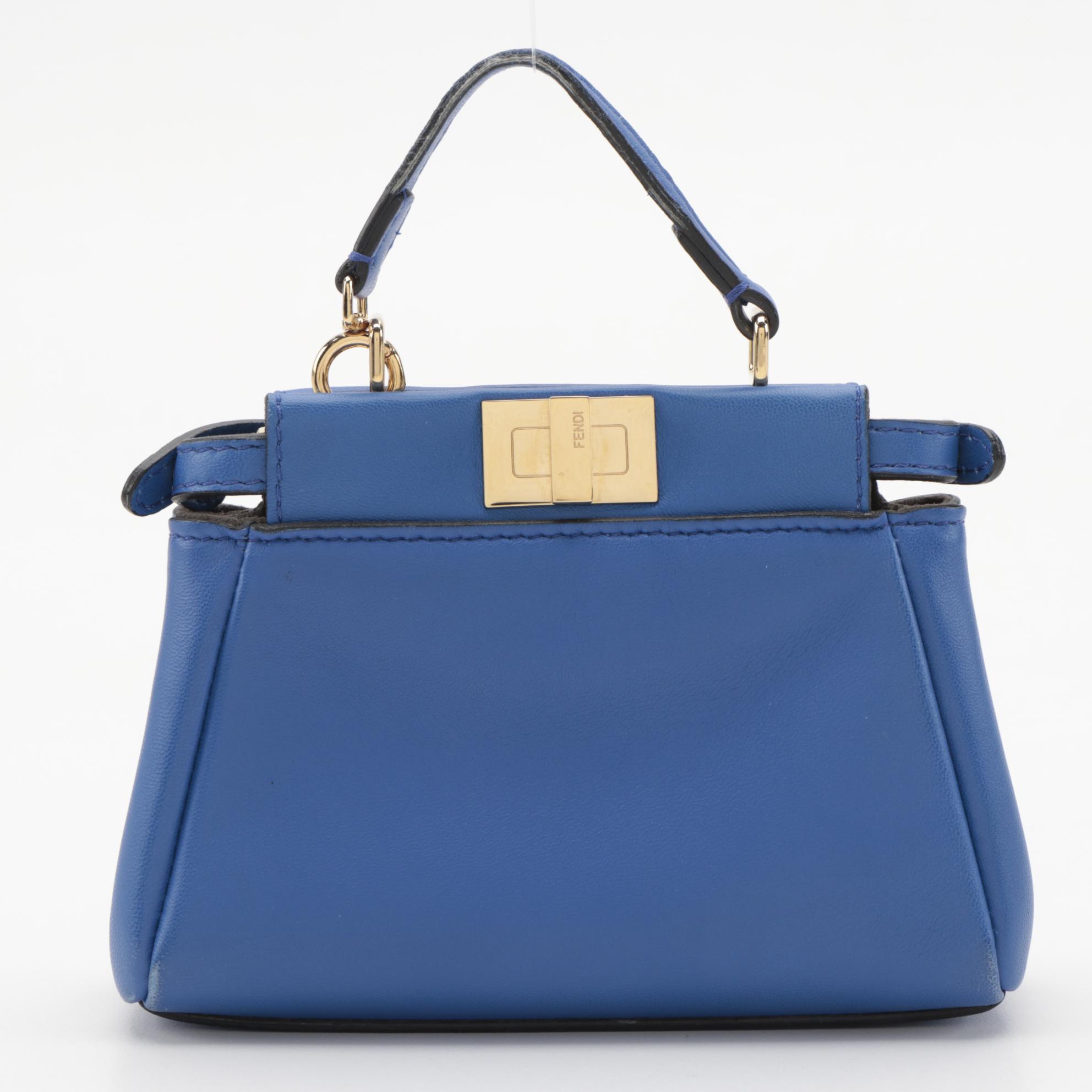 Fendi Micro Peekaboo Bag in Royal Blue Nappa Leather