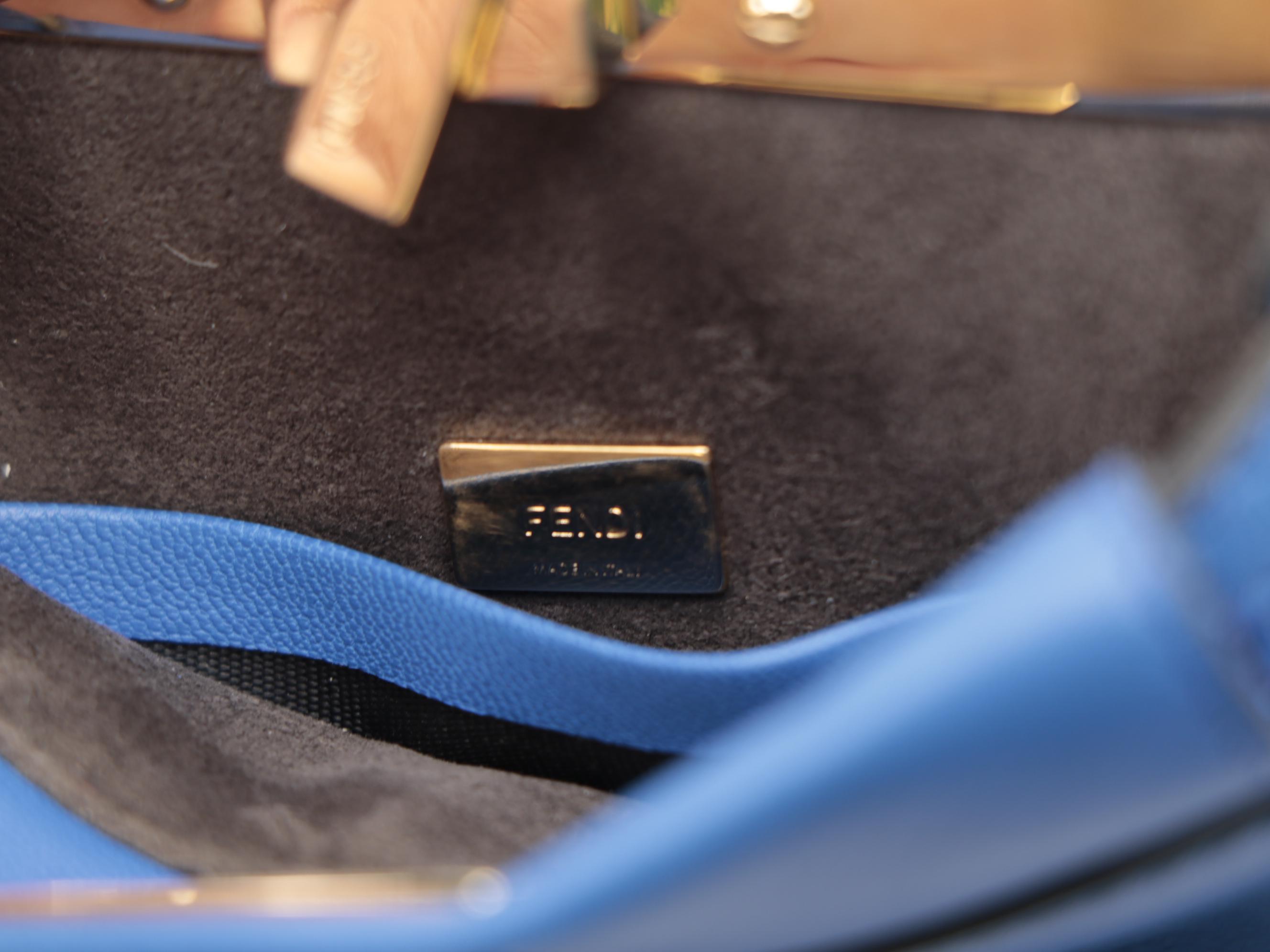 Fendi Micro Peekaboo Bag in Royal Blue Nappa Leather