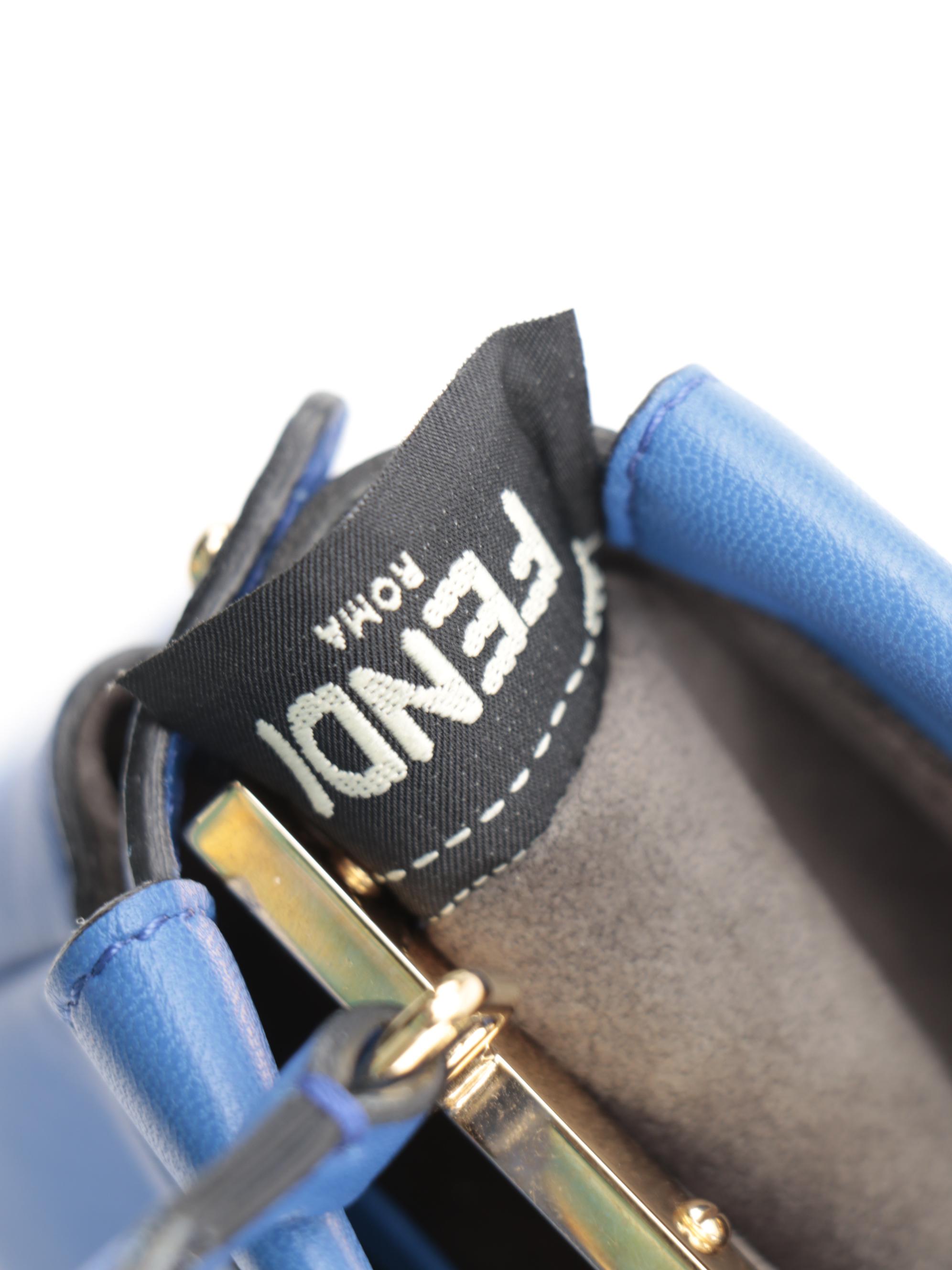 Fendi Micro Peekaboo Bag in Royal Blue Nappa Leather