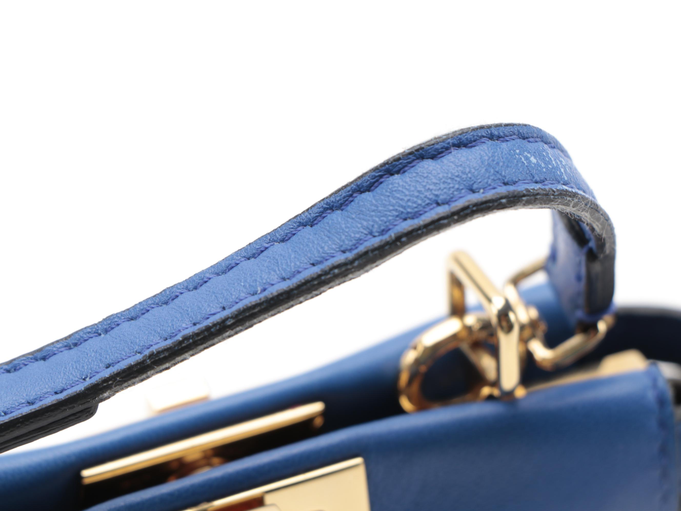 Fendi Micro Peekaboo Bag in Royal Blue Nappa Leather