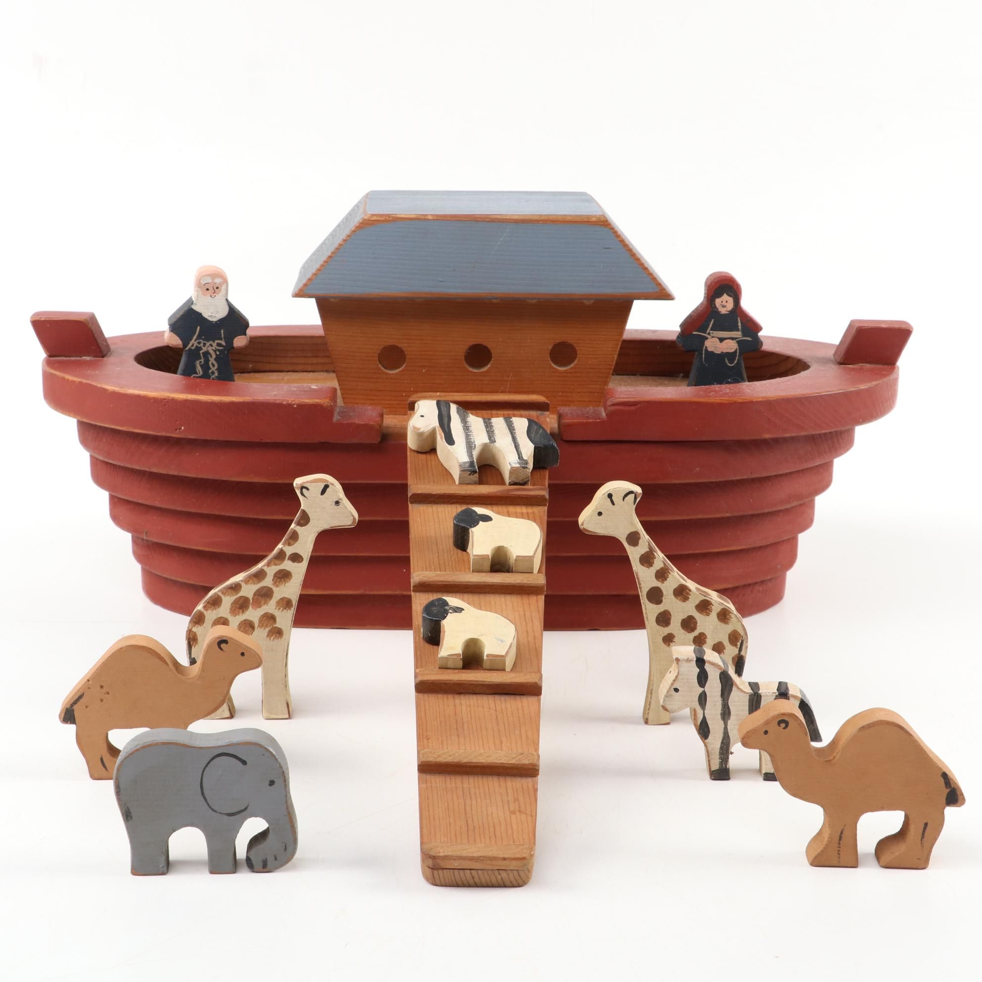 Bench Made Noah's Ark with People and Animals