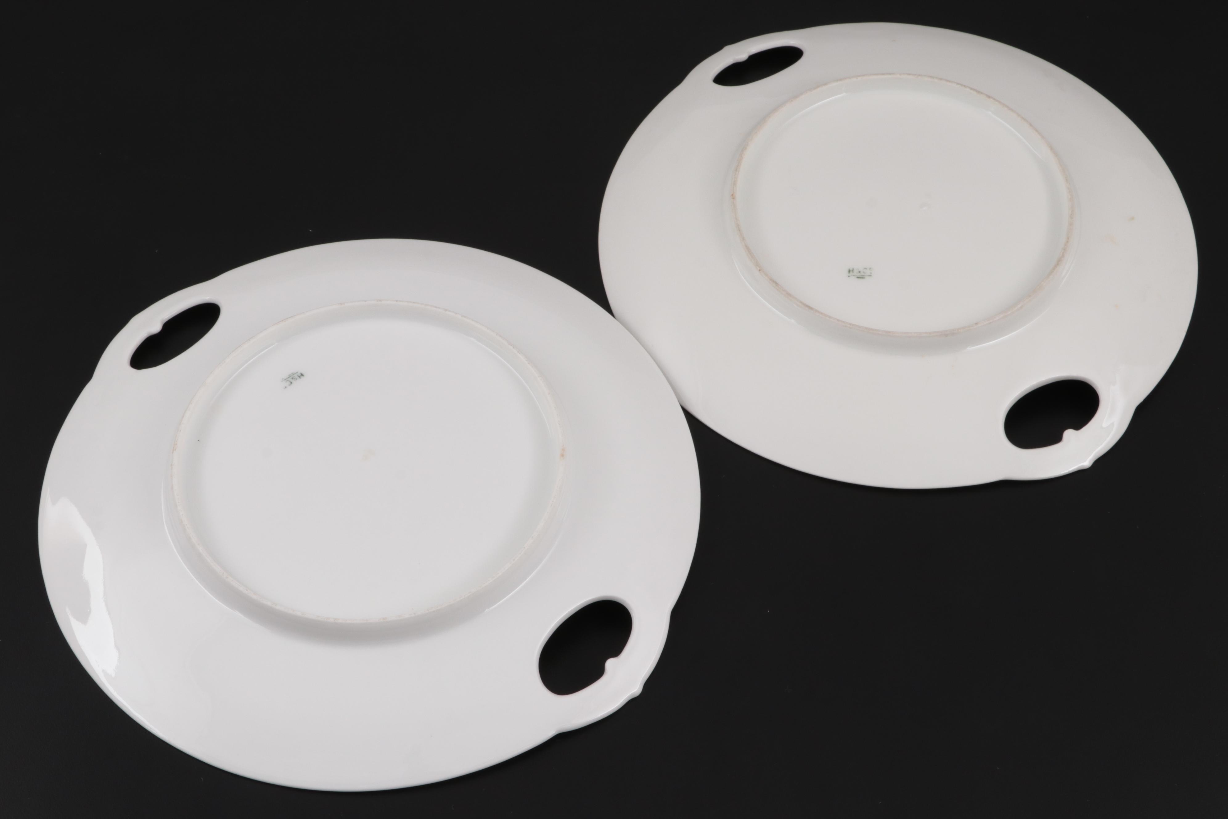 Haviland Limoges Porcelain Handled Cake Plates, Late 19th Century