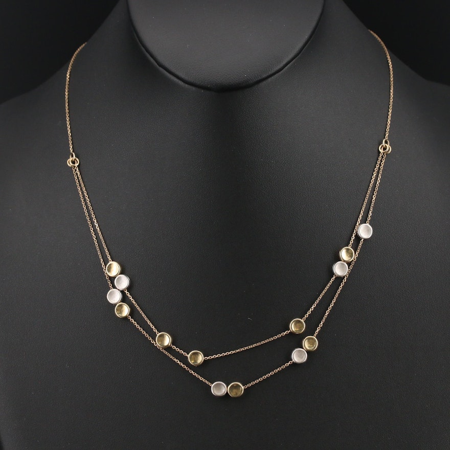 Italian 14K Two-Tone Station Necklace