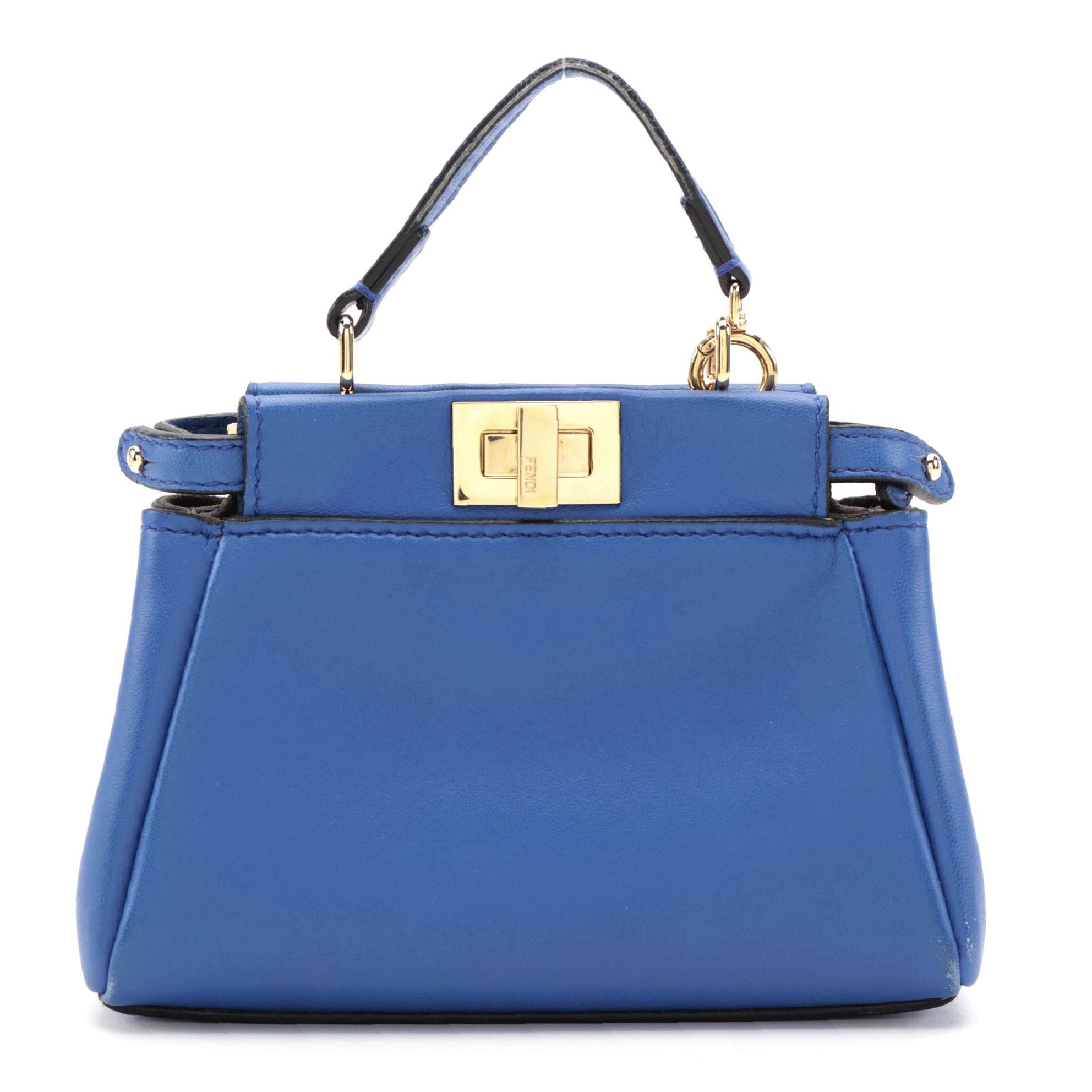 Fendi Micro Peekaboo Bag in Royal Blue Nappa Leather