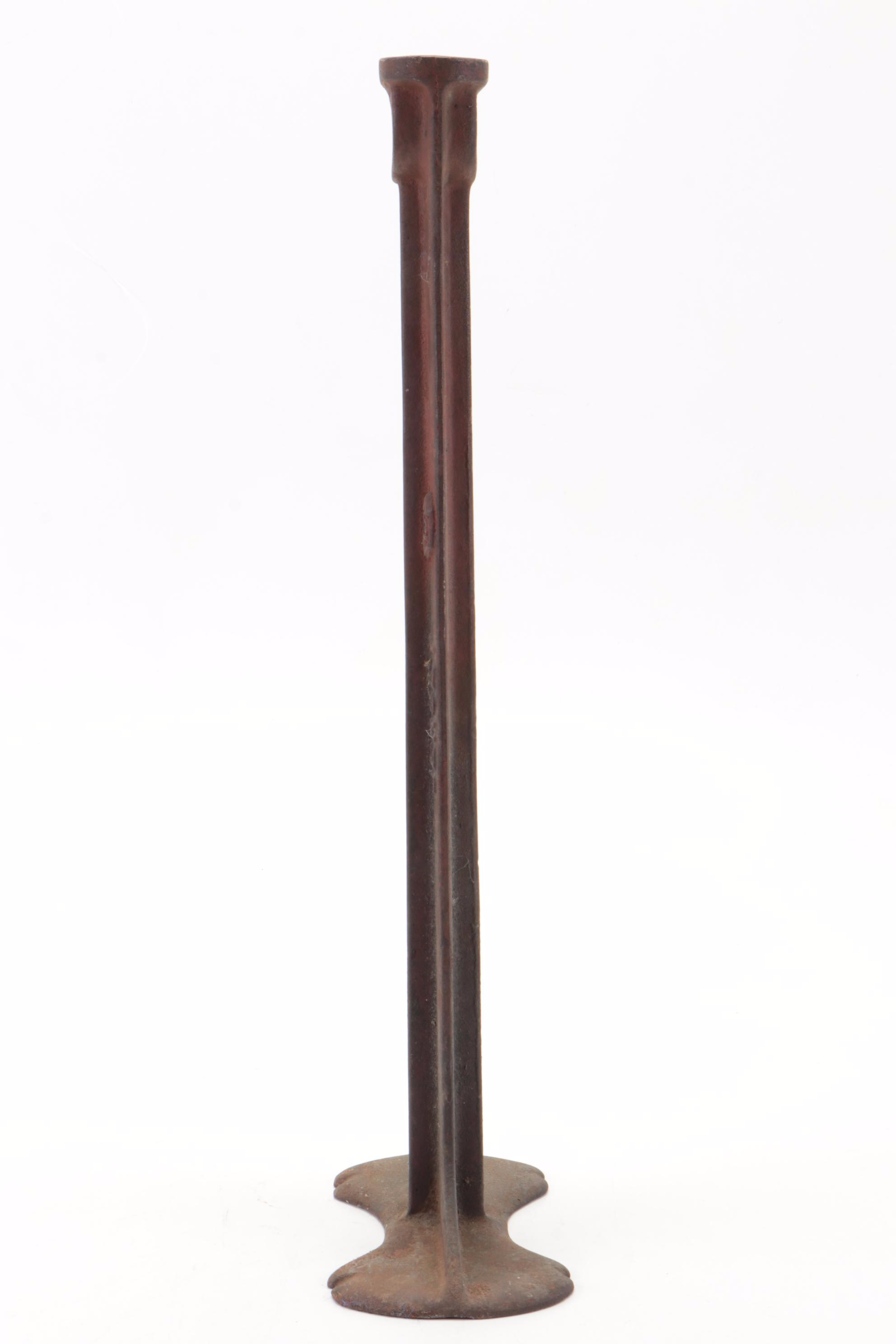 Cast Iron Cobbler's Shoe Last Stand with Forms and Handmade Stand