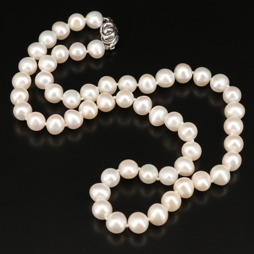 Pearl Necklace with 14K Clasp