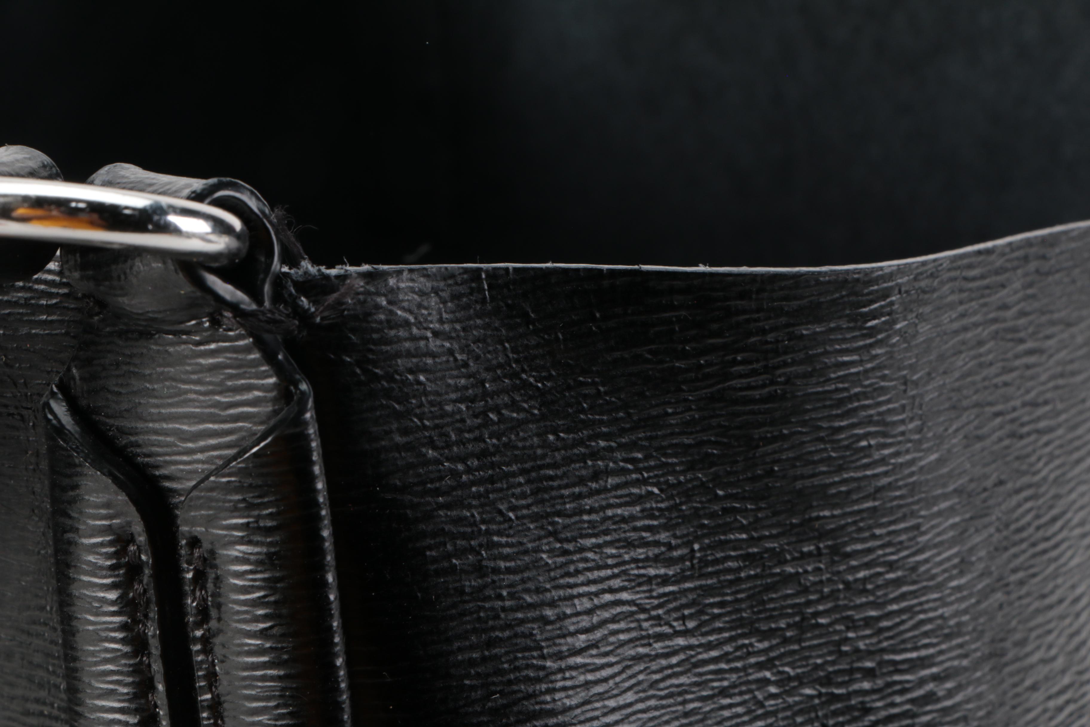 LAUREN Ralph Lauren Tate Hobo Shoulder Tote in Black Textured Leather