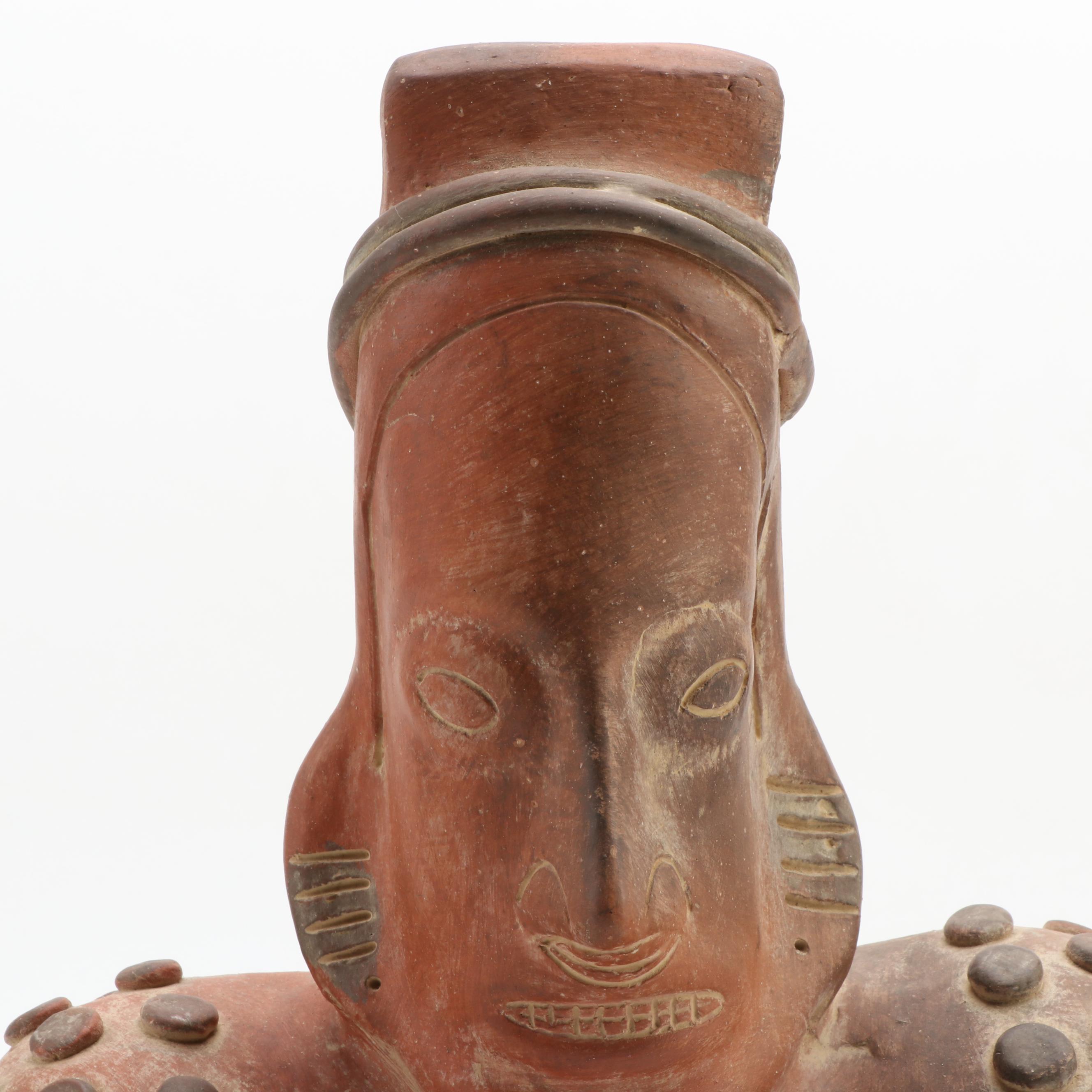 Hieratic Ameca-Ezatlán Style Reproduction of a Terracotta Jalisco Tomb Figurine