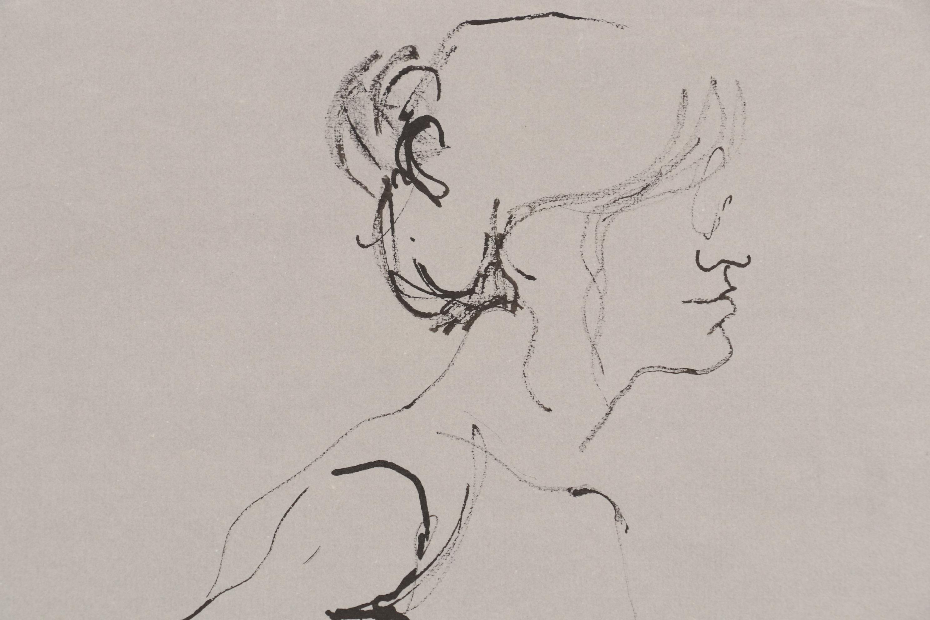 John Tuska Figural Nude Ink Drawings, Mid-Late 20th Century