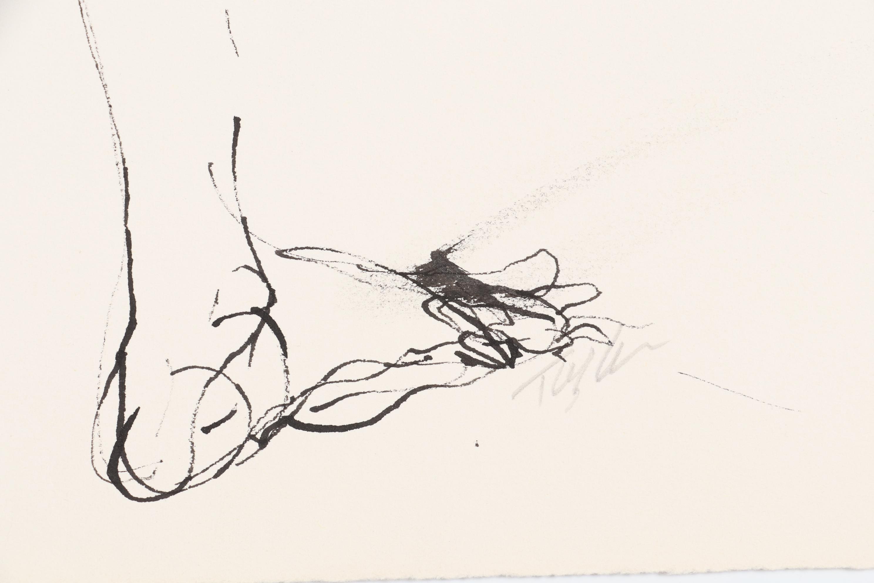 John Tuska Figural Nude Ink Drawings, Mid-Late 20th Century