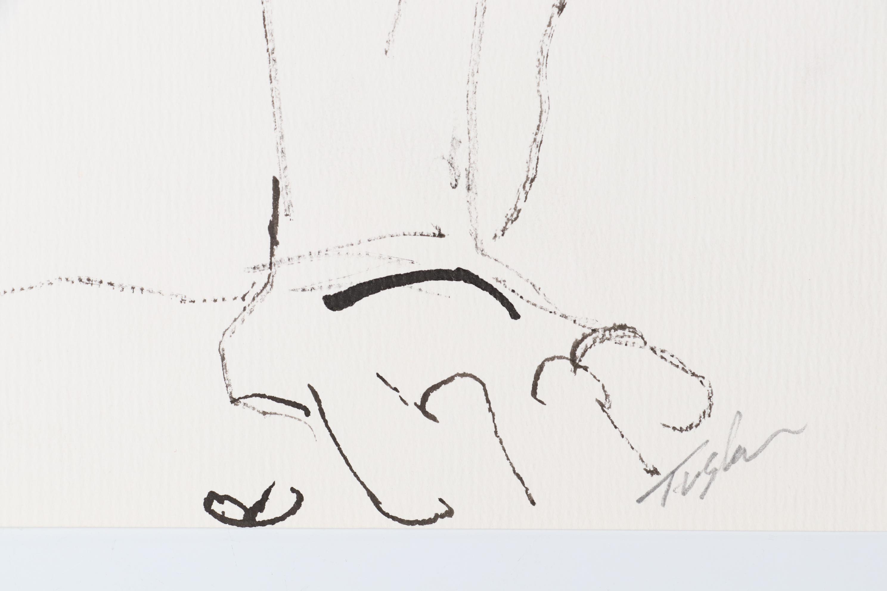 John Tuska Figural Nude Ink Drawings, Mid-Late 20th Century