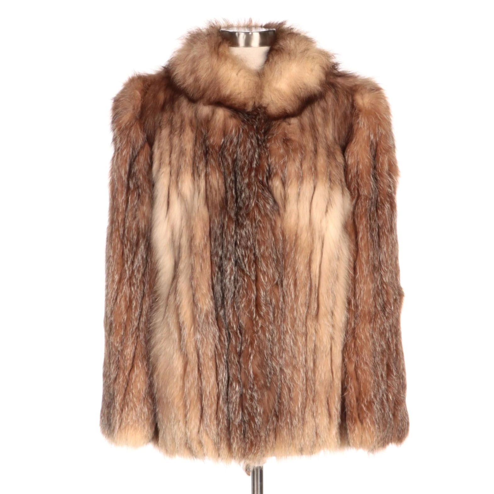Saga Fox Silver Fox Fur Corded Jacket