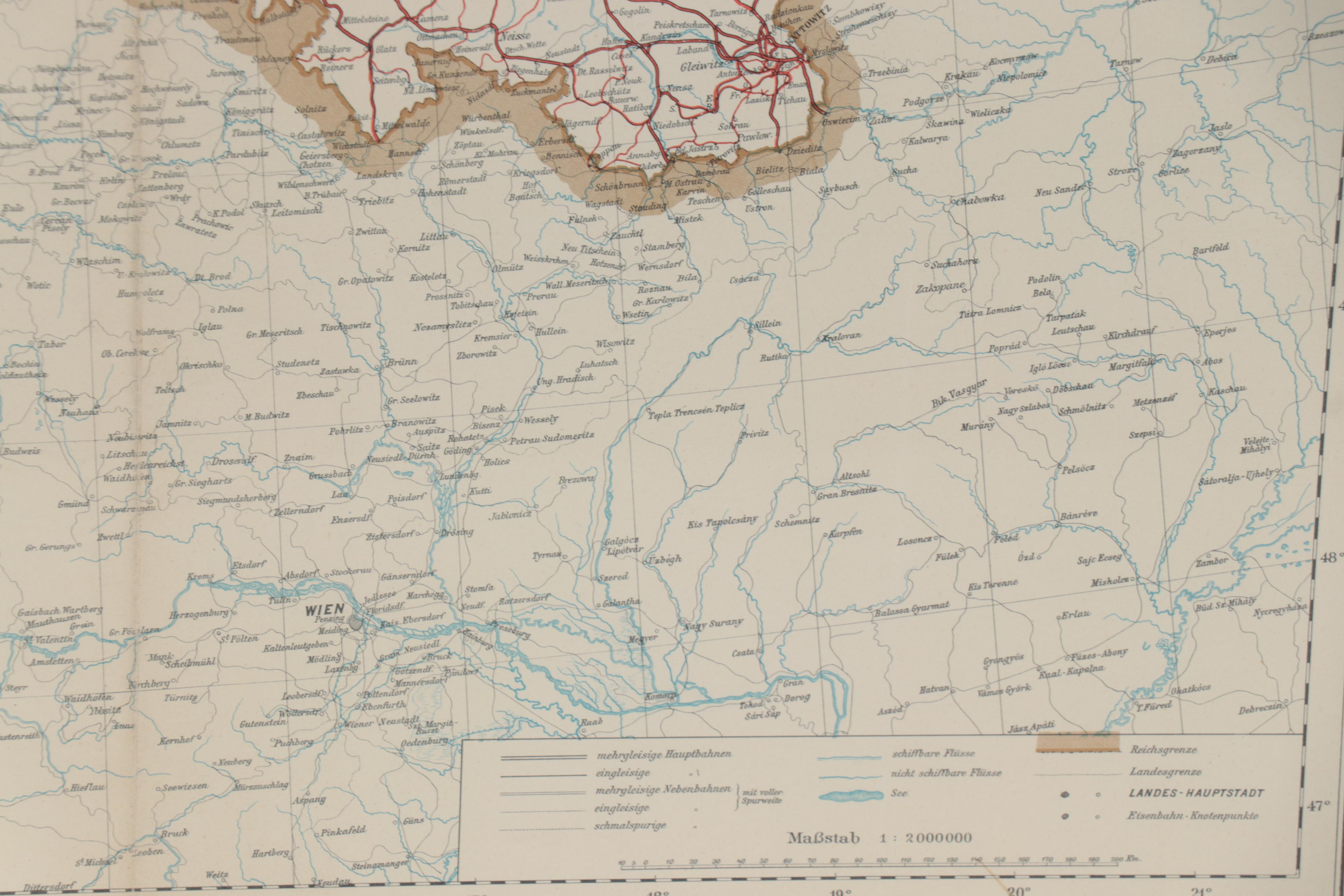 Lithographic Railroad Map "Die Eisenbahnen im Deutschen Reich," 1914