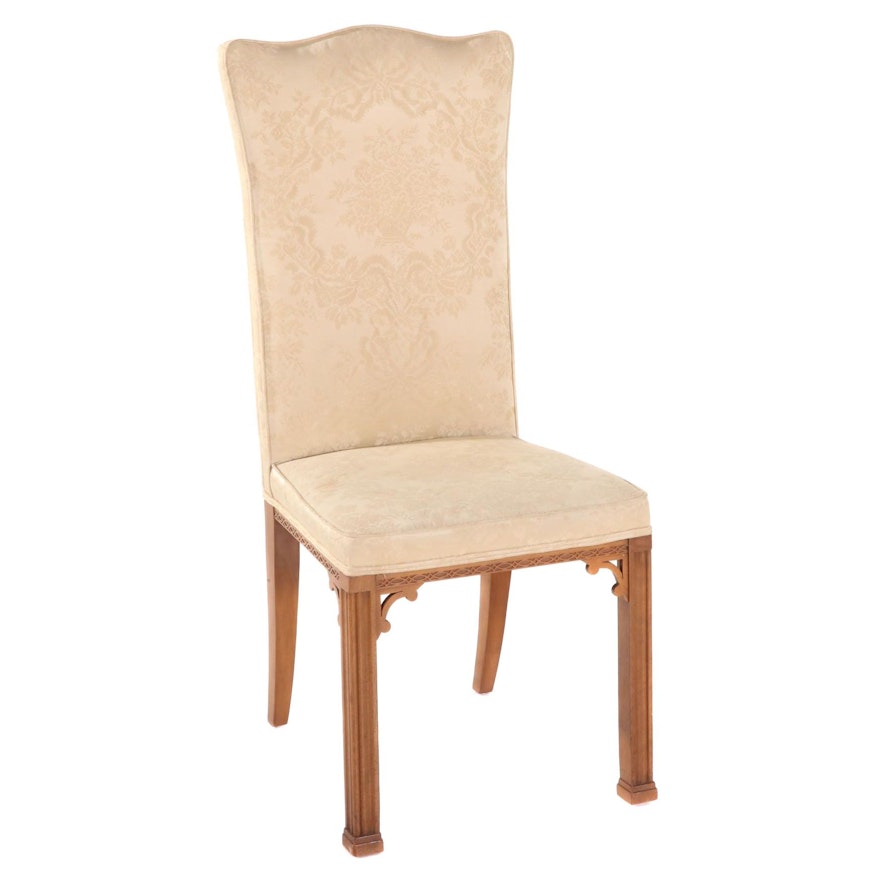 Chippendale Style Upholstered Wooden Side Chair