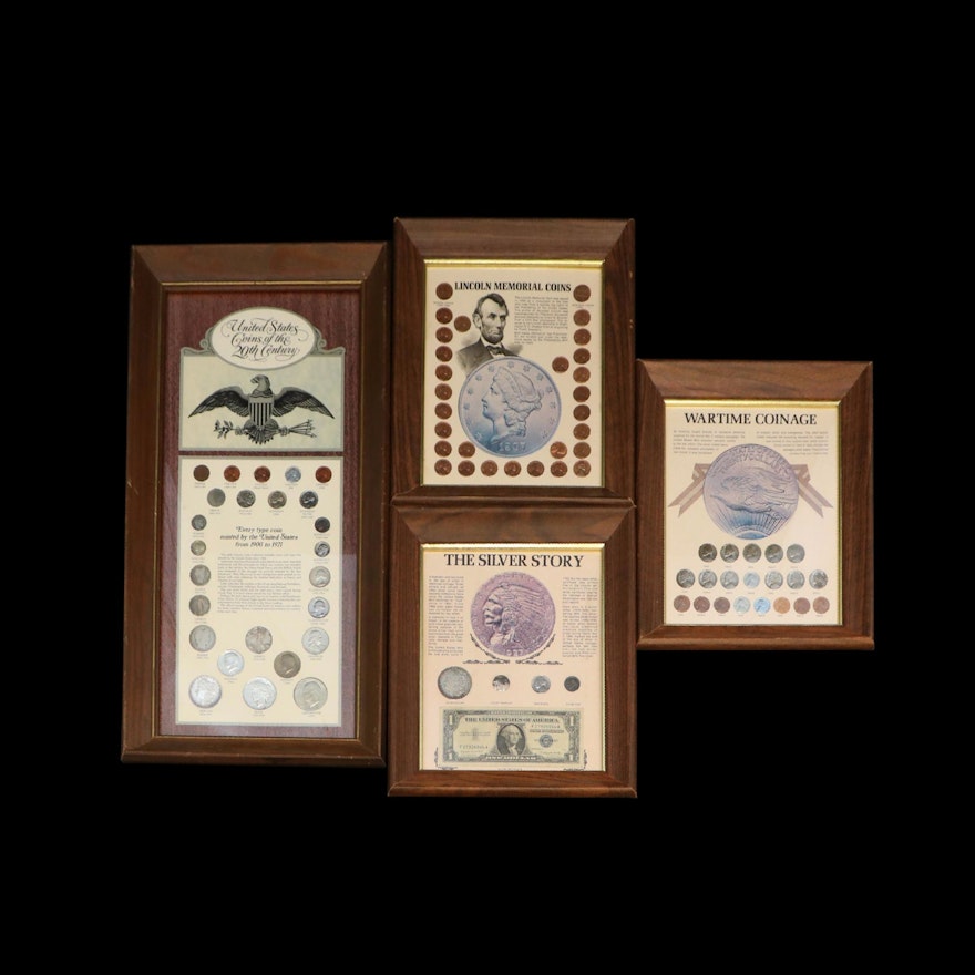 Four Framed U.S. Coin Sets