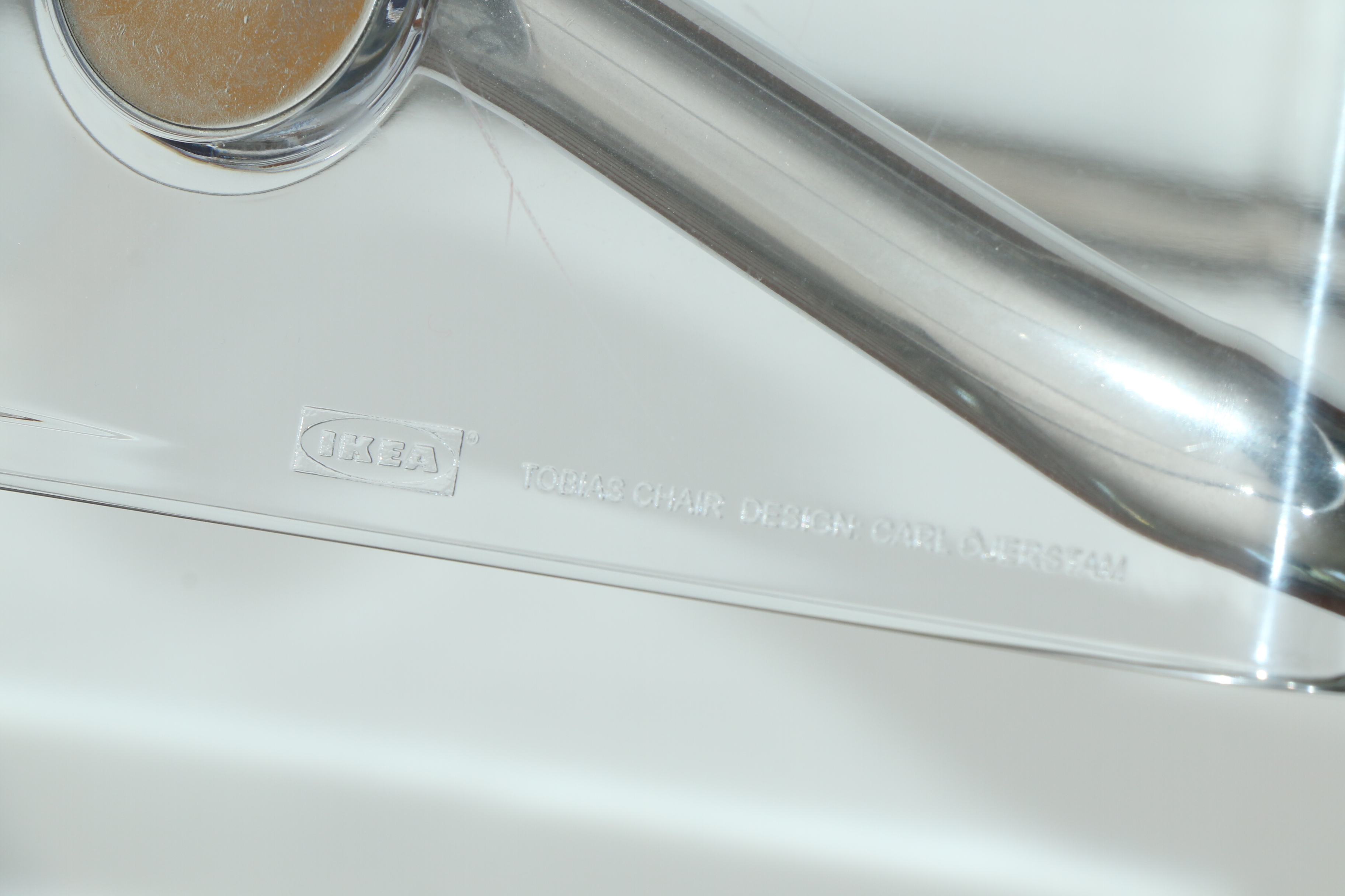 IKEA Modern Acrylic and Chrome Cantilever Side Chair