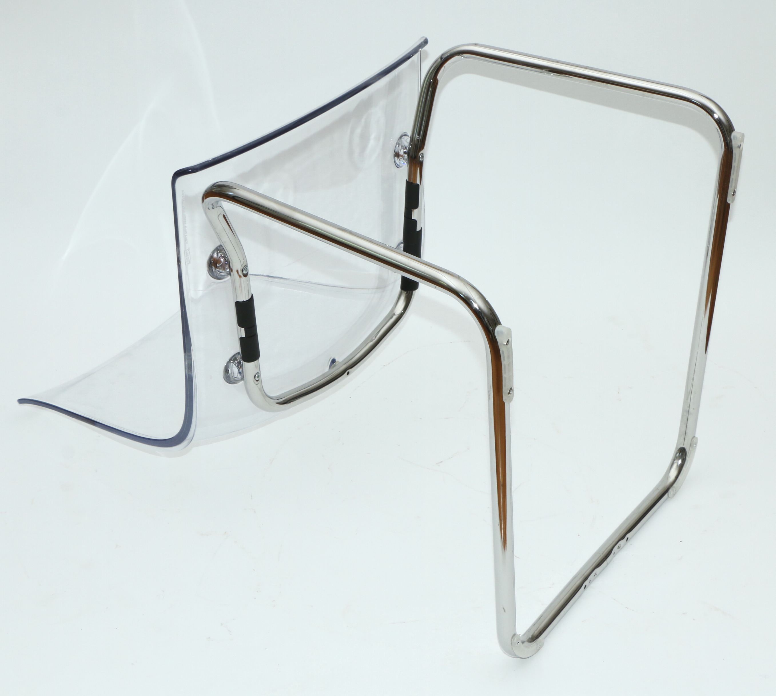 IKEA Modern Acrylic and Chrome Cantilever Side Chair