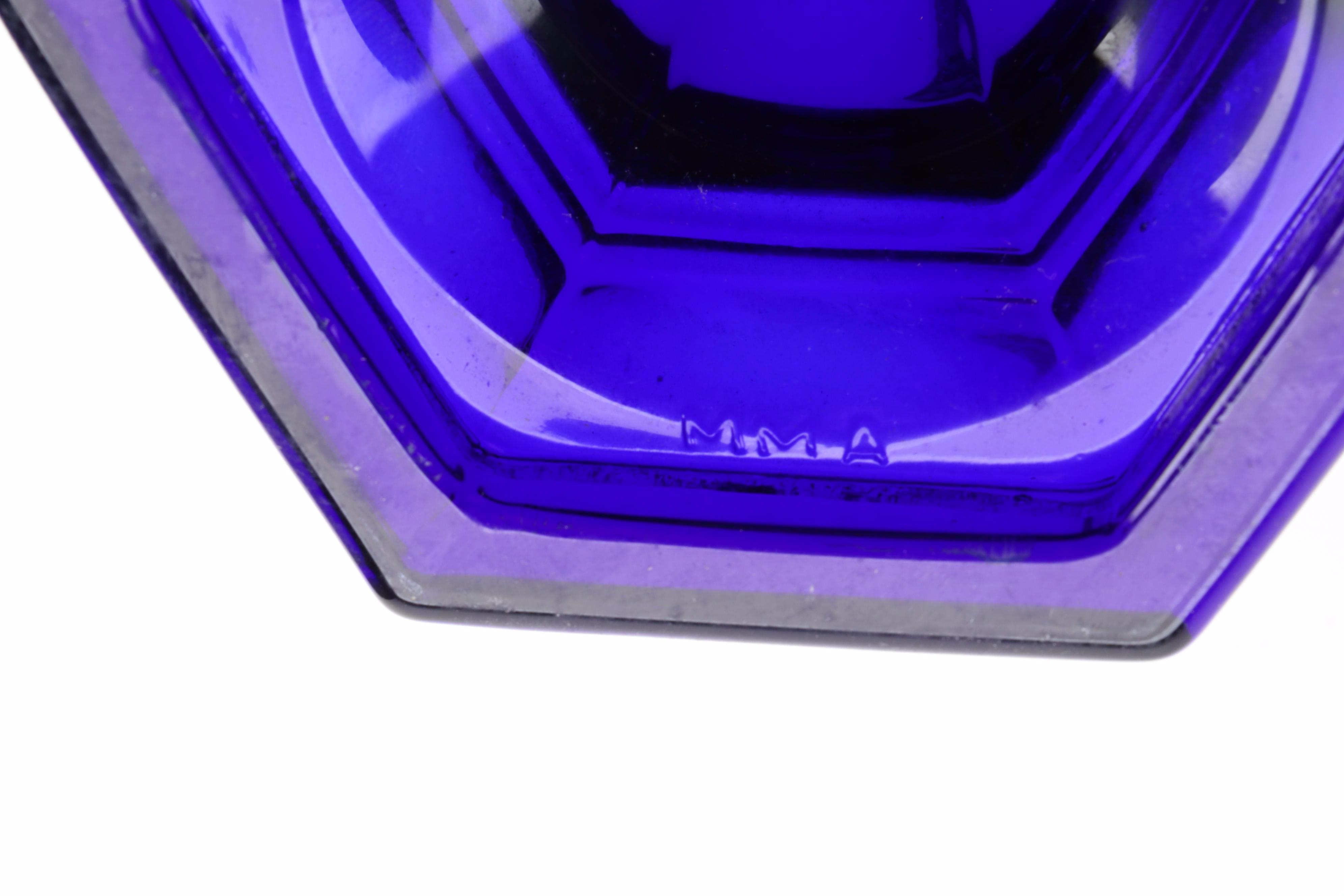 Museum of Modern Art Amethyst and Cobalt Glass Candlesticks