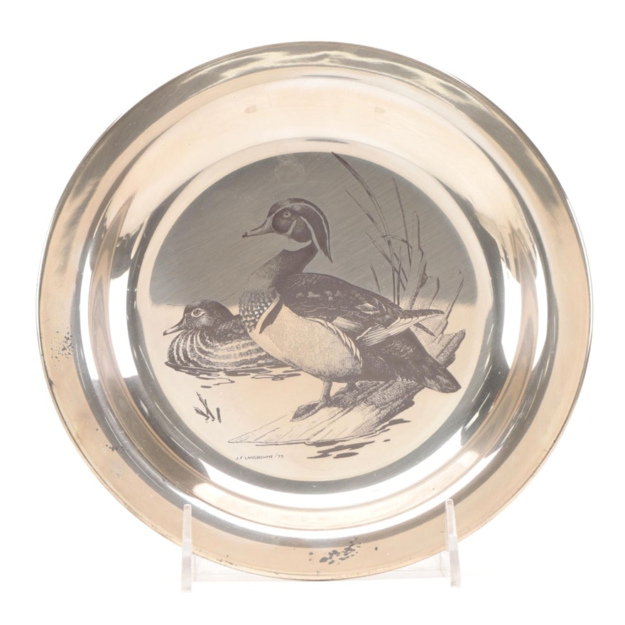 The National Audubon Society and Franklin Mint Sterling Silver "Wood Duck" Plate