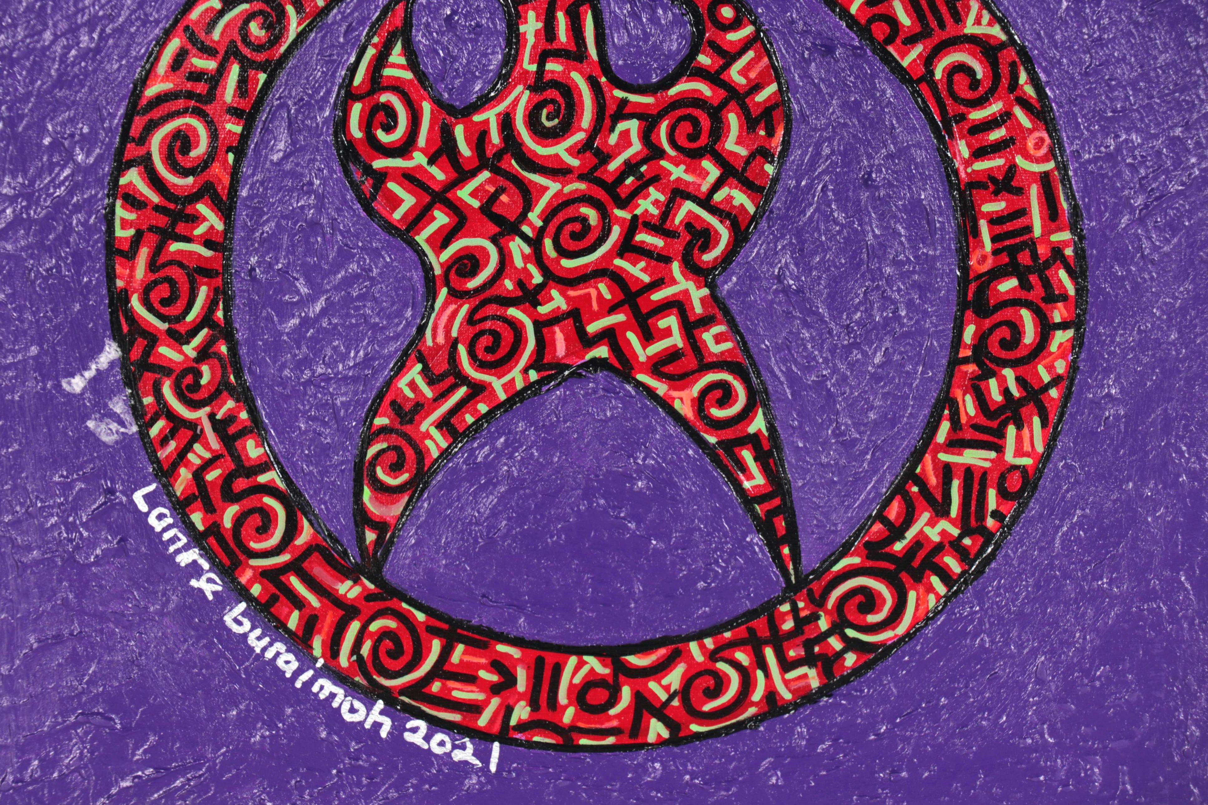 Lanre Buraimoh Acrylic Painting "Modern Guitar"