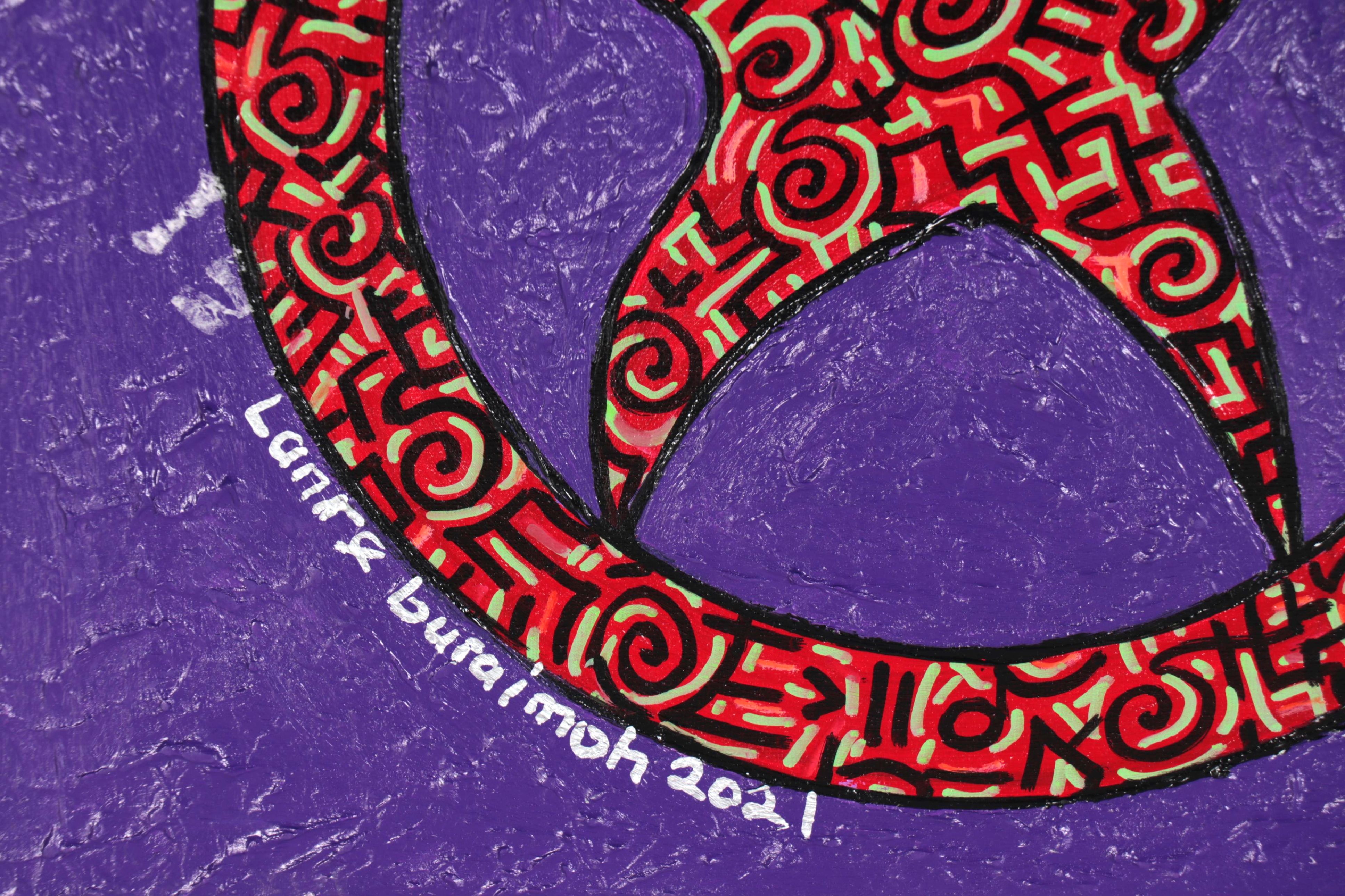 Lanre Buraimoh Acrylic Painting "Modern Guitar"